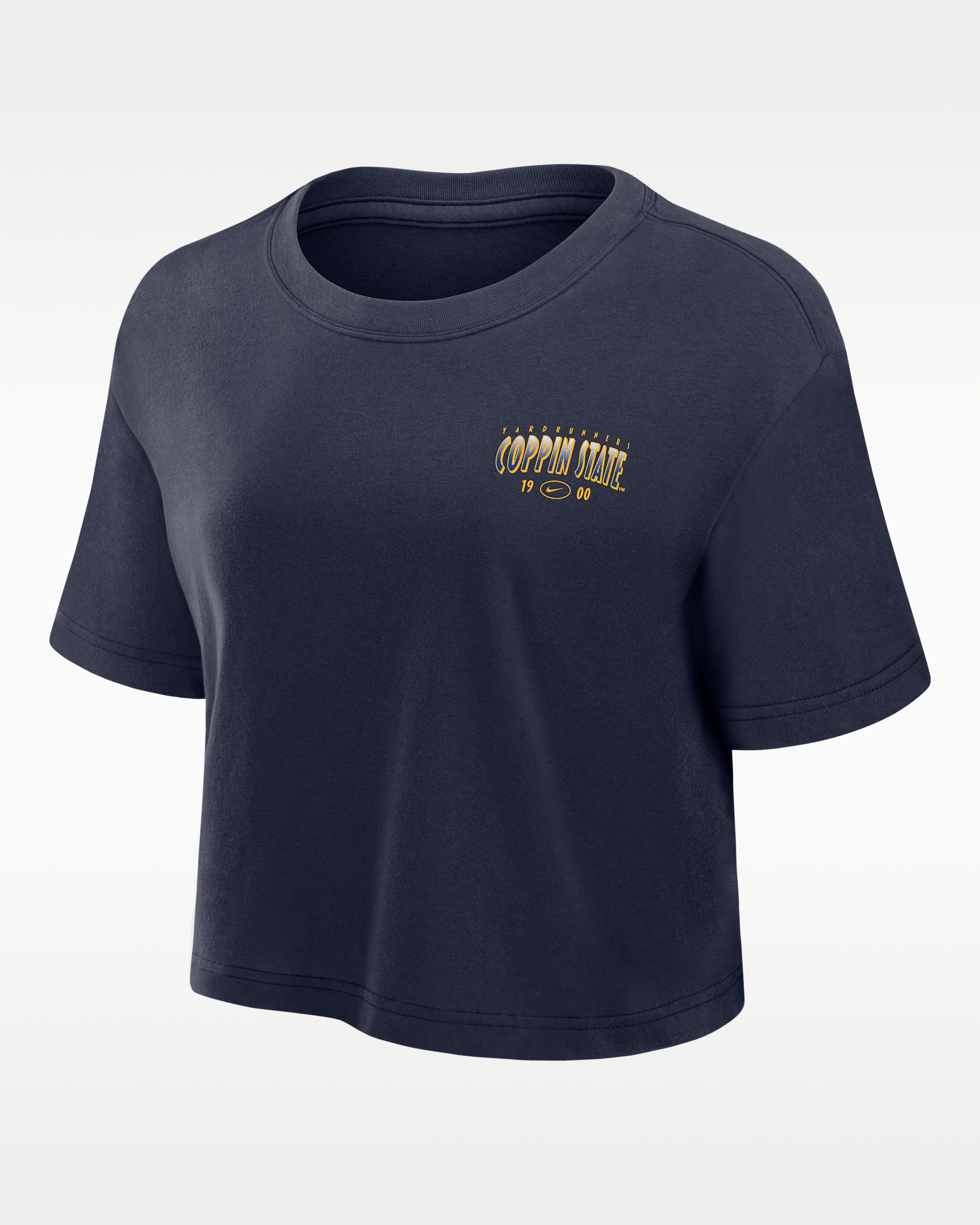 Nike College (Coppin State University) Women's Dri-FIT Cropped T-Shirt - College Navy