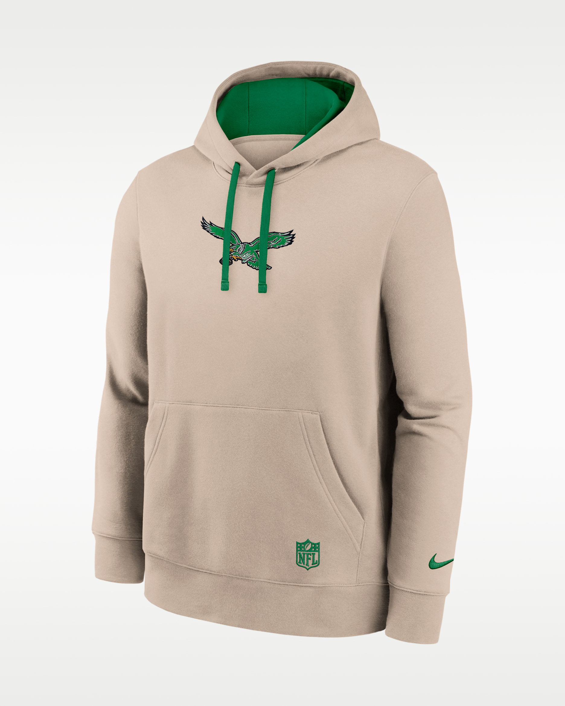Sudadera con gorro sin cierre Nike de la NFL para hombre Philadelphia Eagles Rewind Club - Arena/Verde