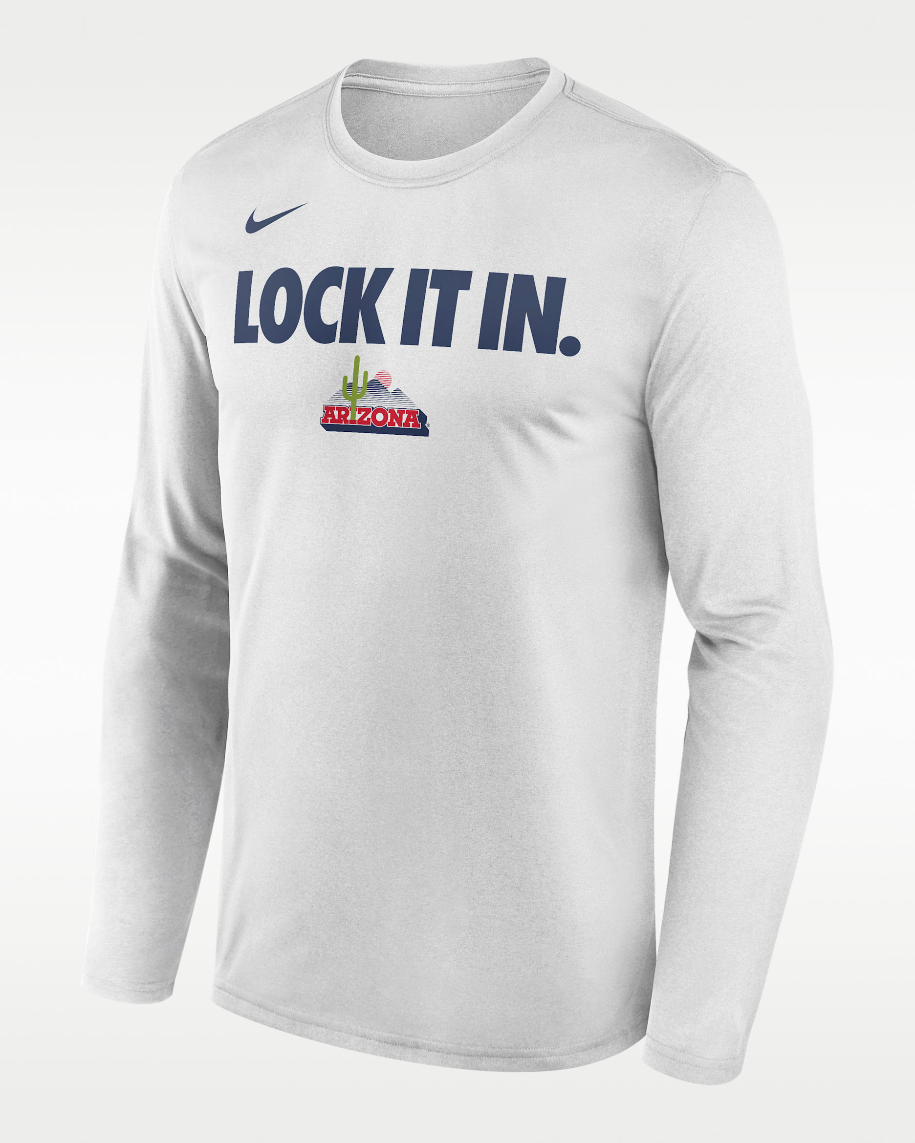 Arizona 2026 On-Court Bench Men's Nike Dri-FIT College Long-Sleeve T-Shirt - White