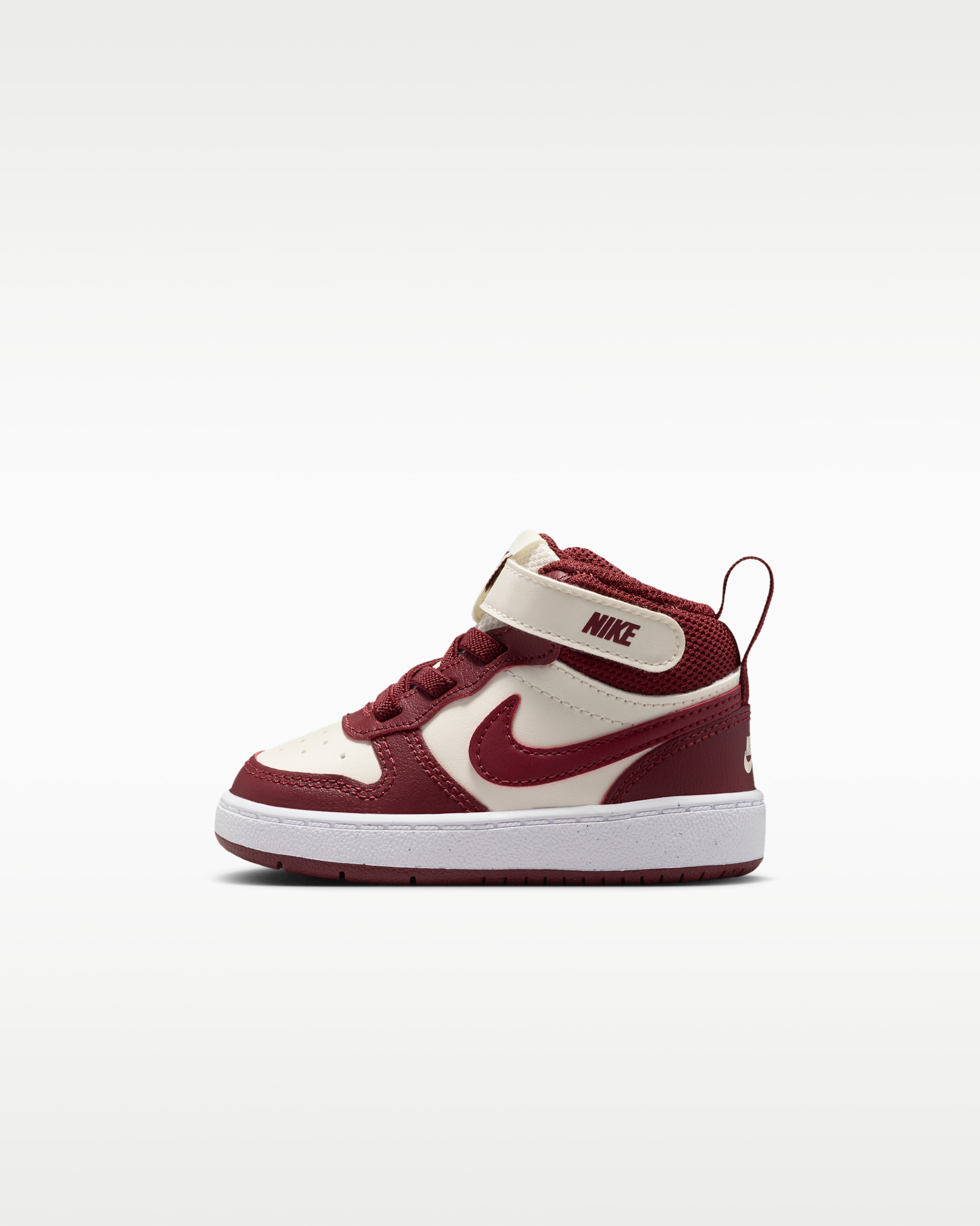 Nike Court Borough Mid 2 Baby/Toddler Shoes - Soft Pearl/Dark Team Red