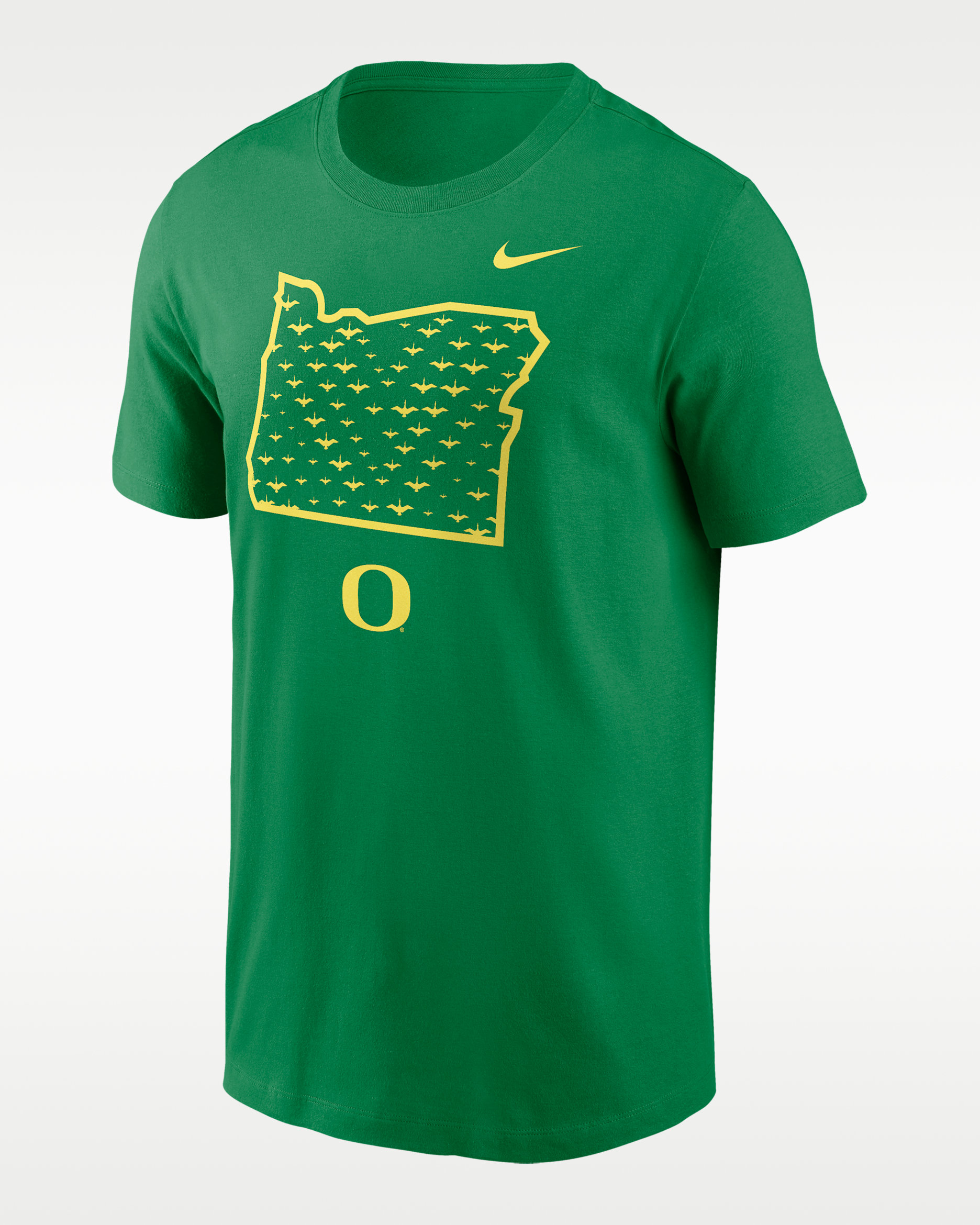 Oregon Ducks Campus State Shape Men's Nike College T-Shirt - Green