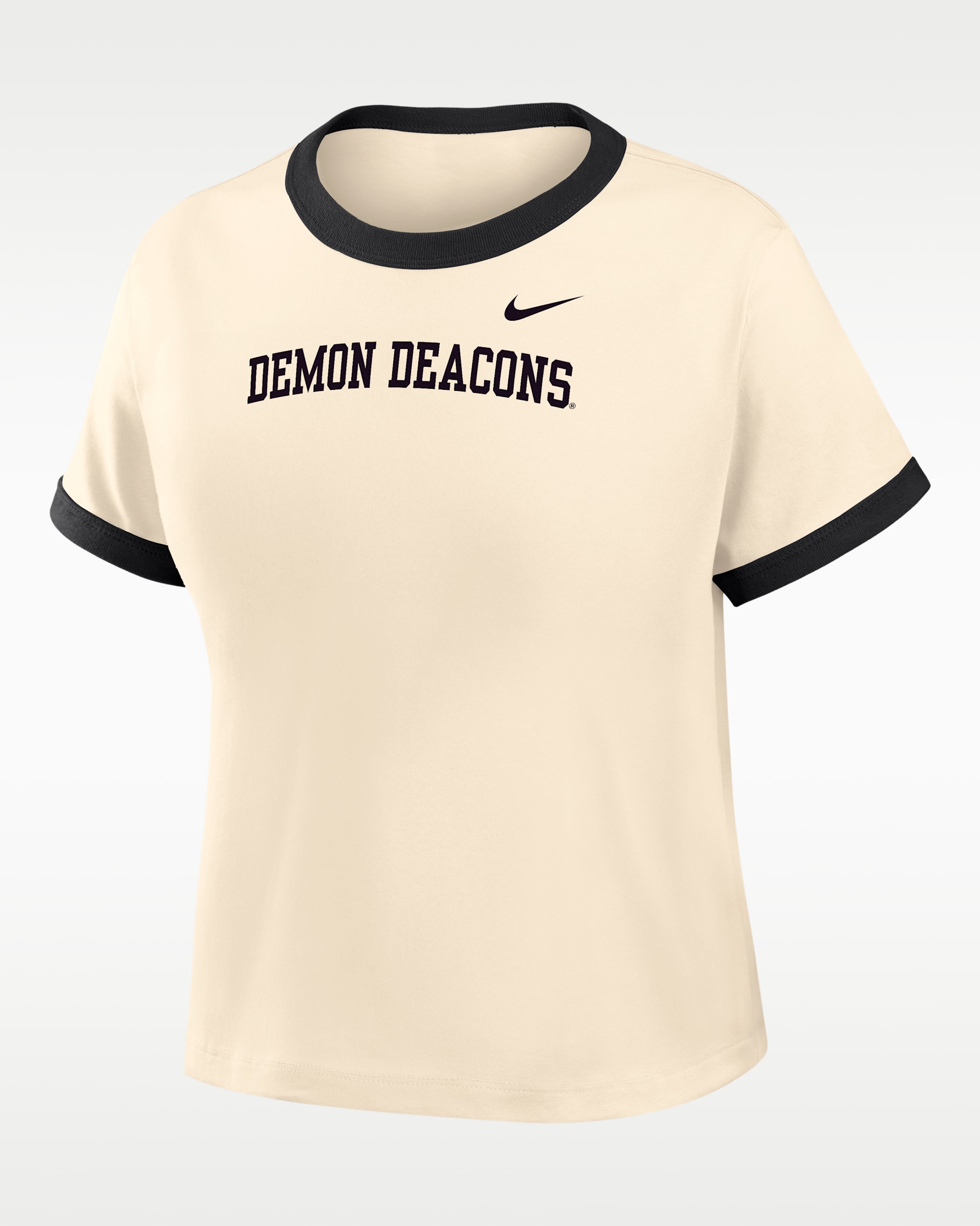 Nike College (Wake Forest Women's Ringer T-Shirt - Natural/Black