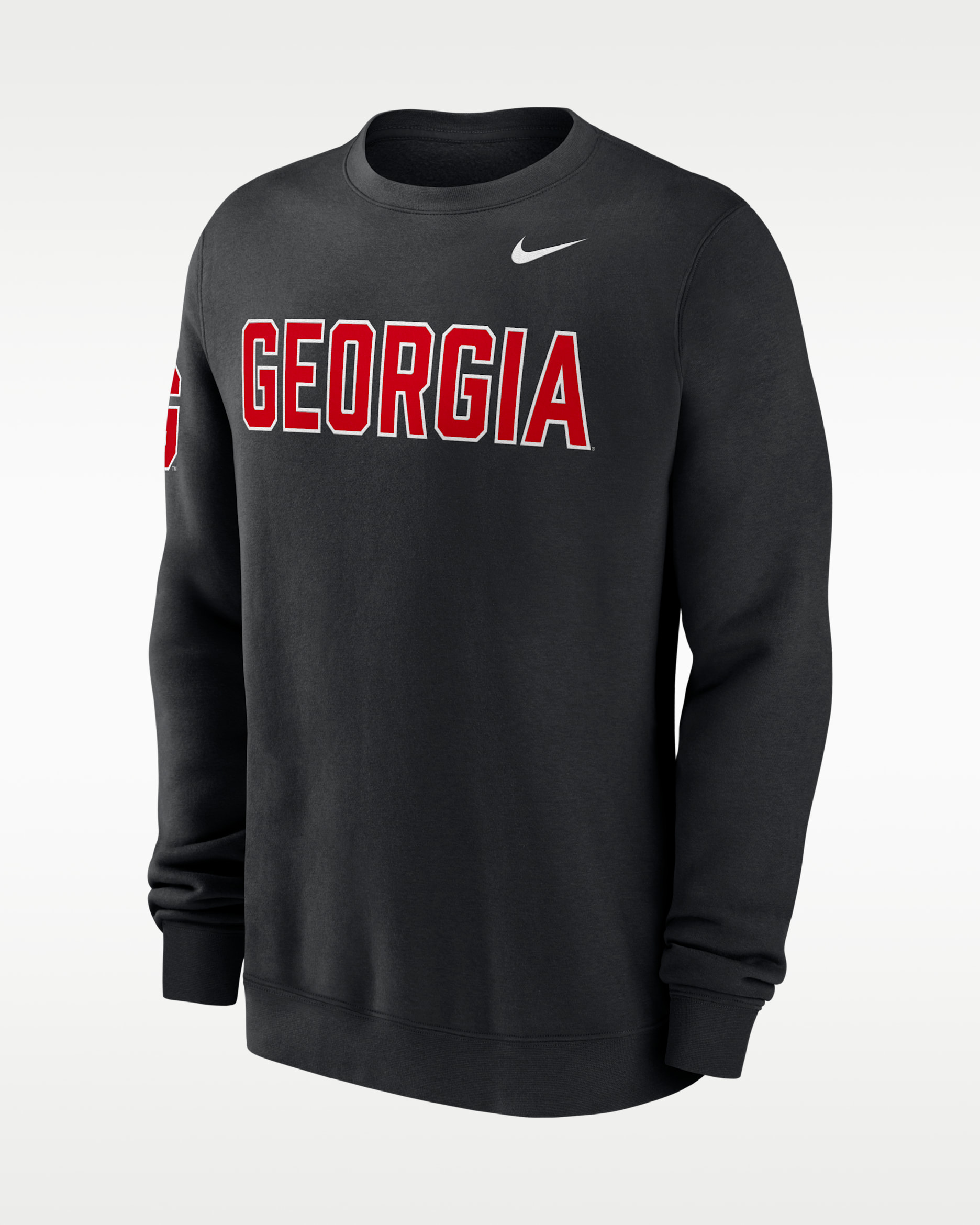 Georgia Sideline Club Men's Nike College Pullover Crew - Black
