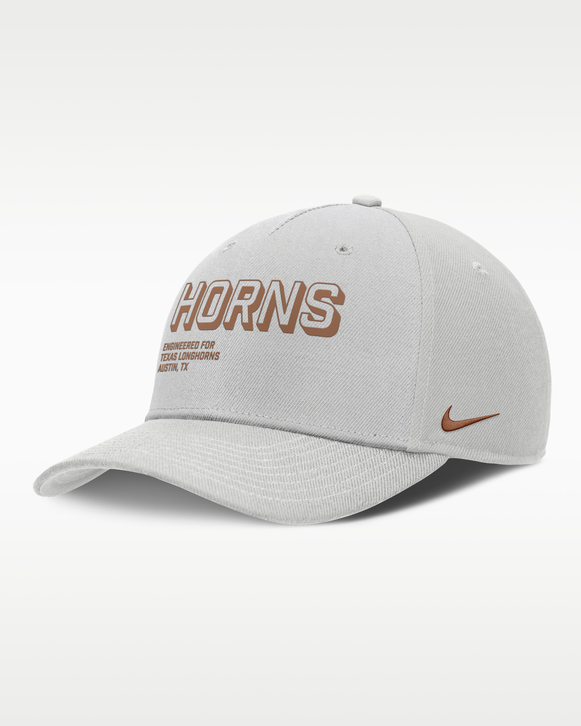 Gorra universitaria Nike ajustable para hombre Texas On-Field Primetime Rise - Gris