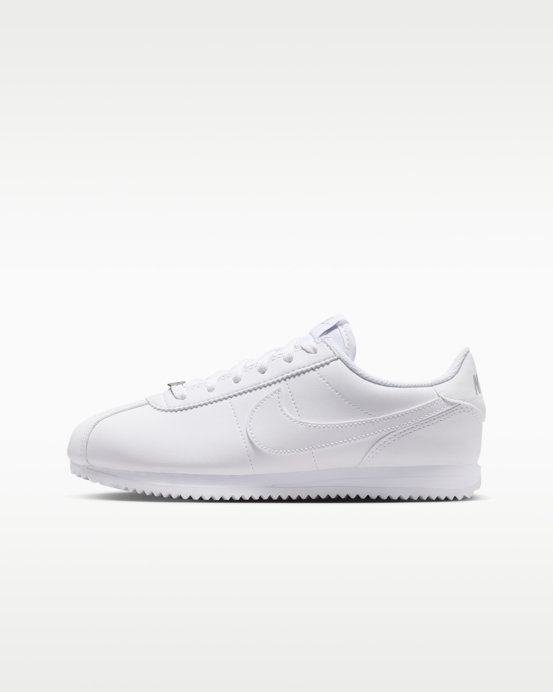 Tenis para niños grandes Nike Cortez - Blanco/Gris lobo/Blanco