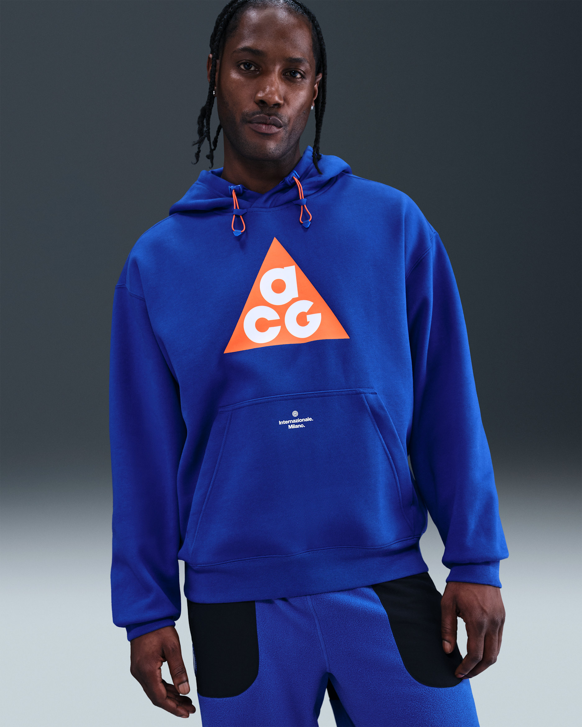 Huvtröja Inter Milan SE Nike ACG Therma-FIT Soccer - Hyper Blue/Safety Orange/Vit