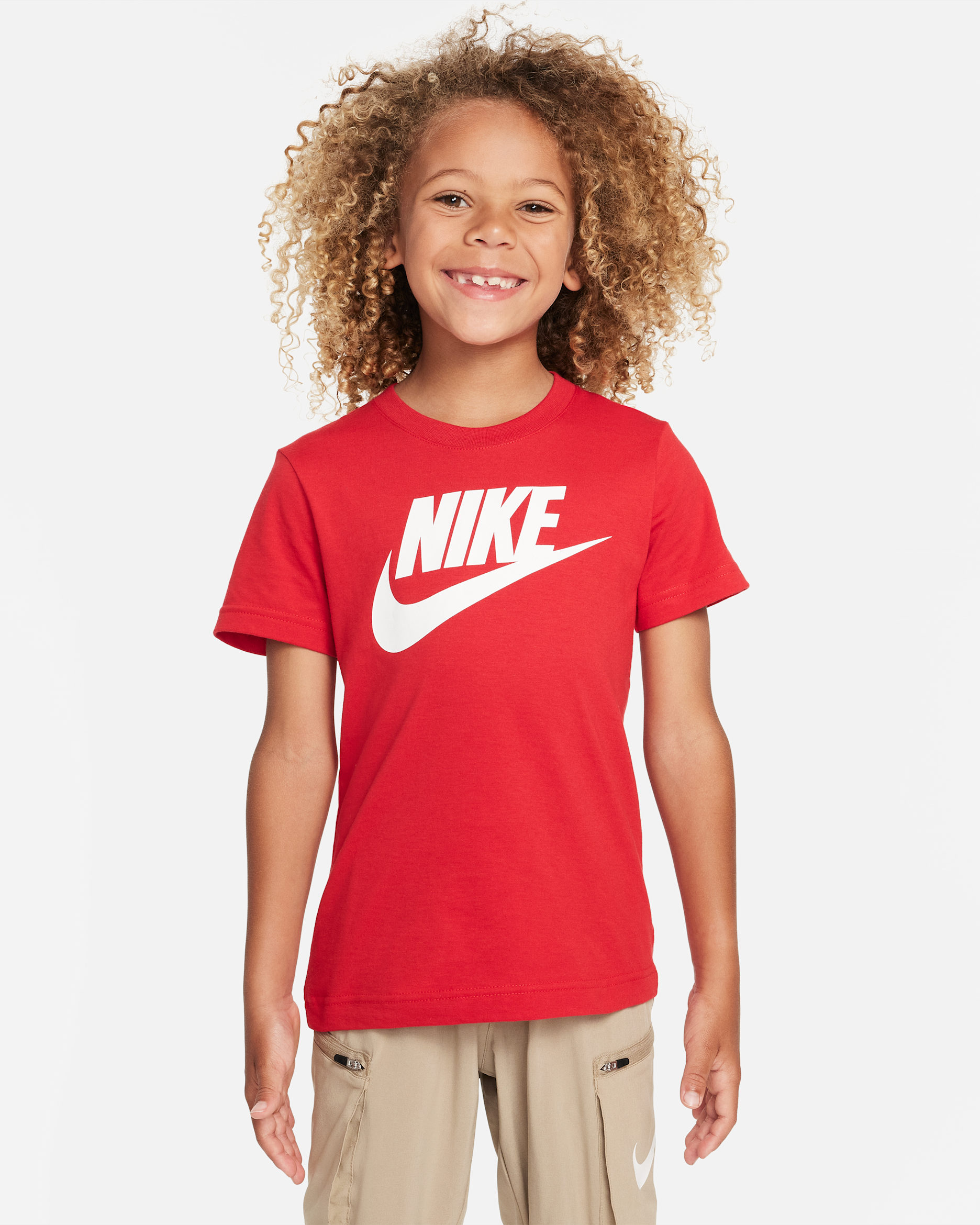 Nike Younger Kids' Futura Evergreen T-Shirt - University Red/White