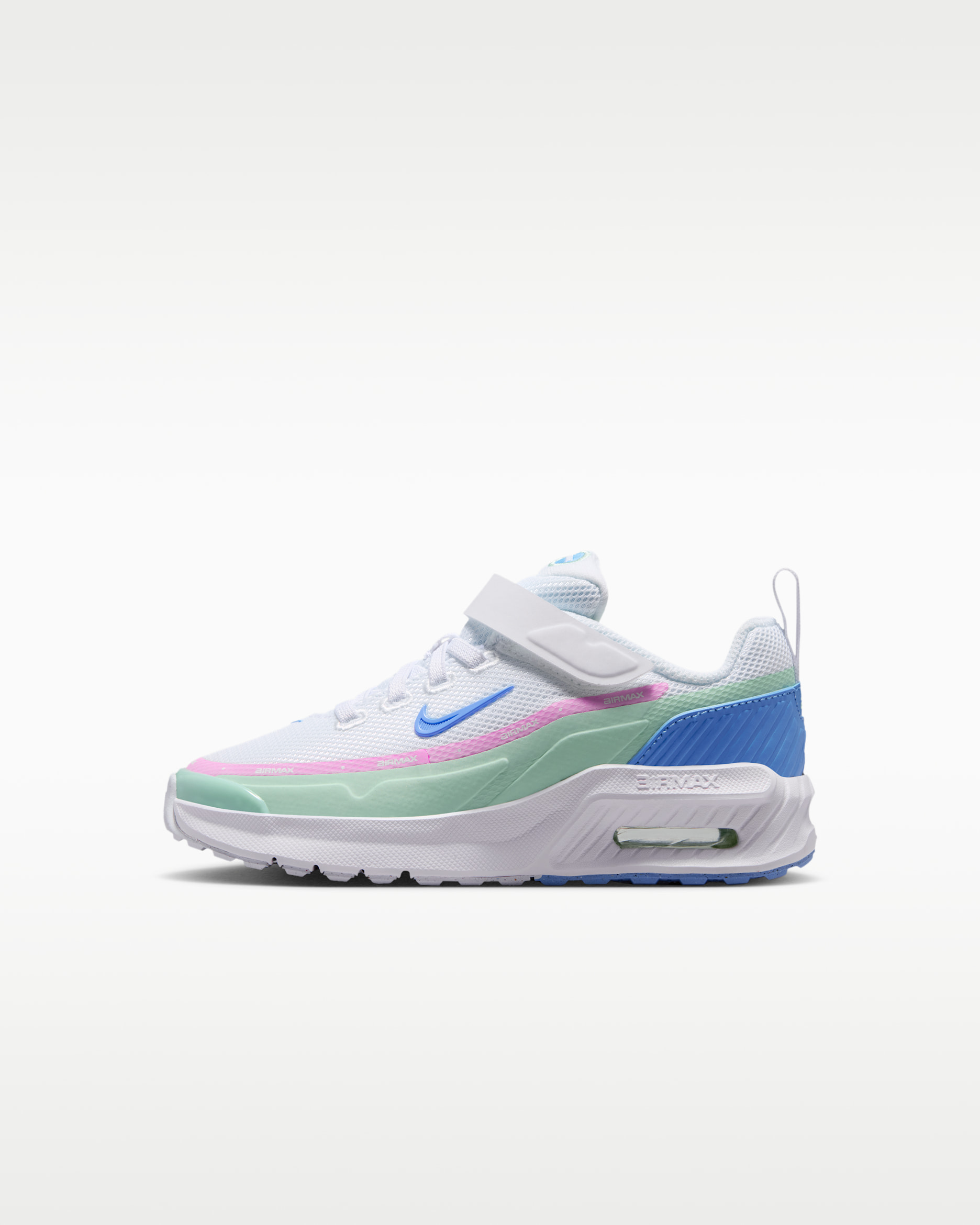 Air Max Bia Younger Kids' Shoes - White/Arctic Green/Pink Rise/Football Blue