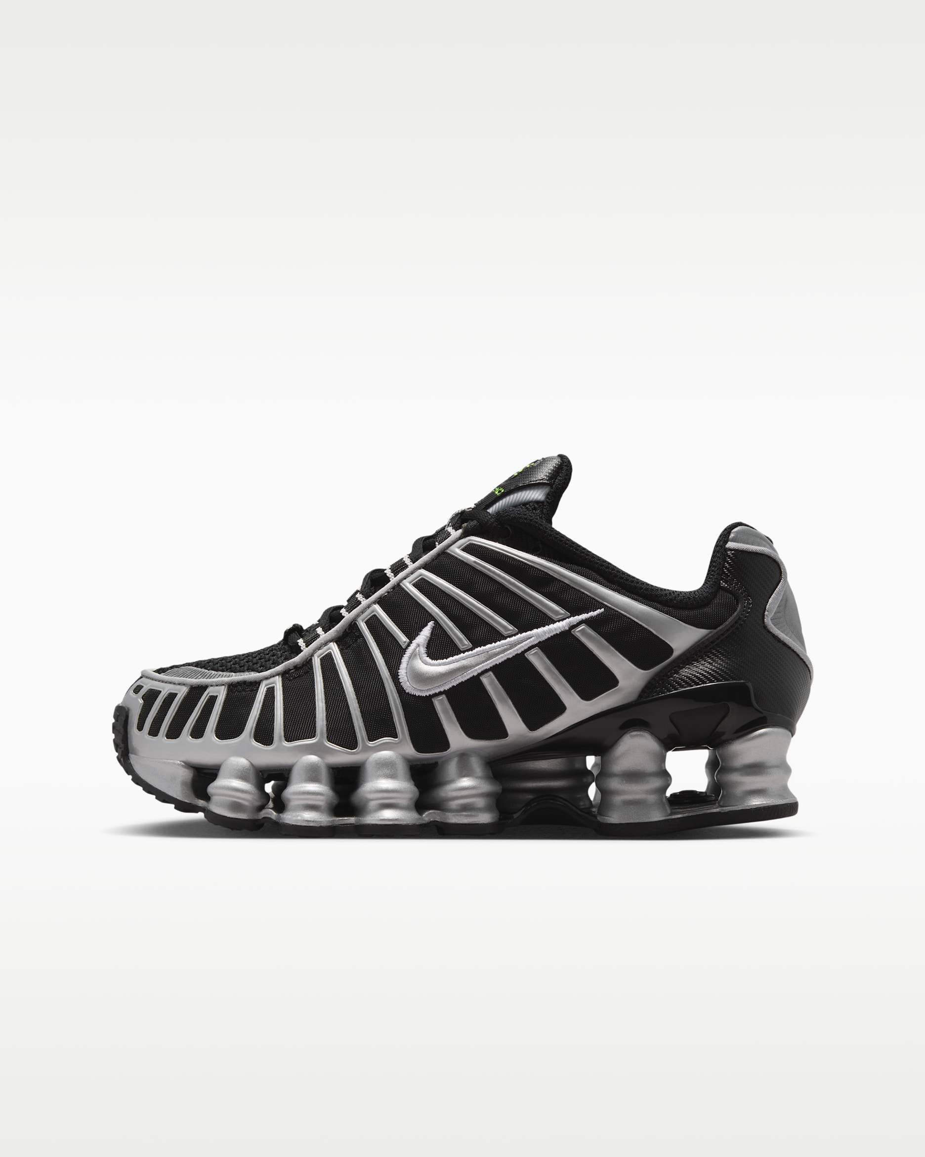 Nike Shox TL Big Kids' Shoes - Black/Volt Ice/Photon Dust/Metallic Silver