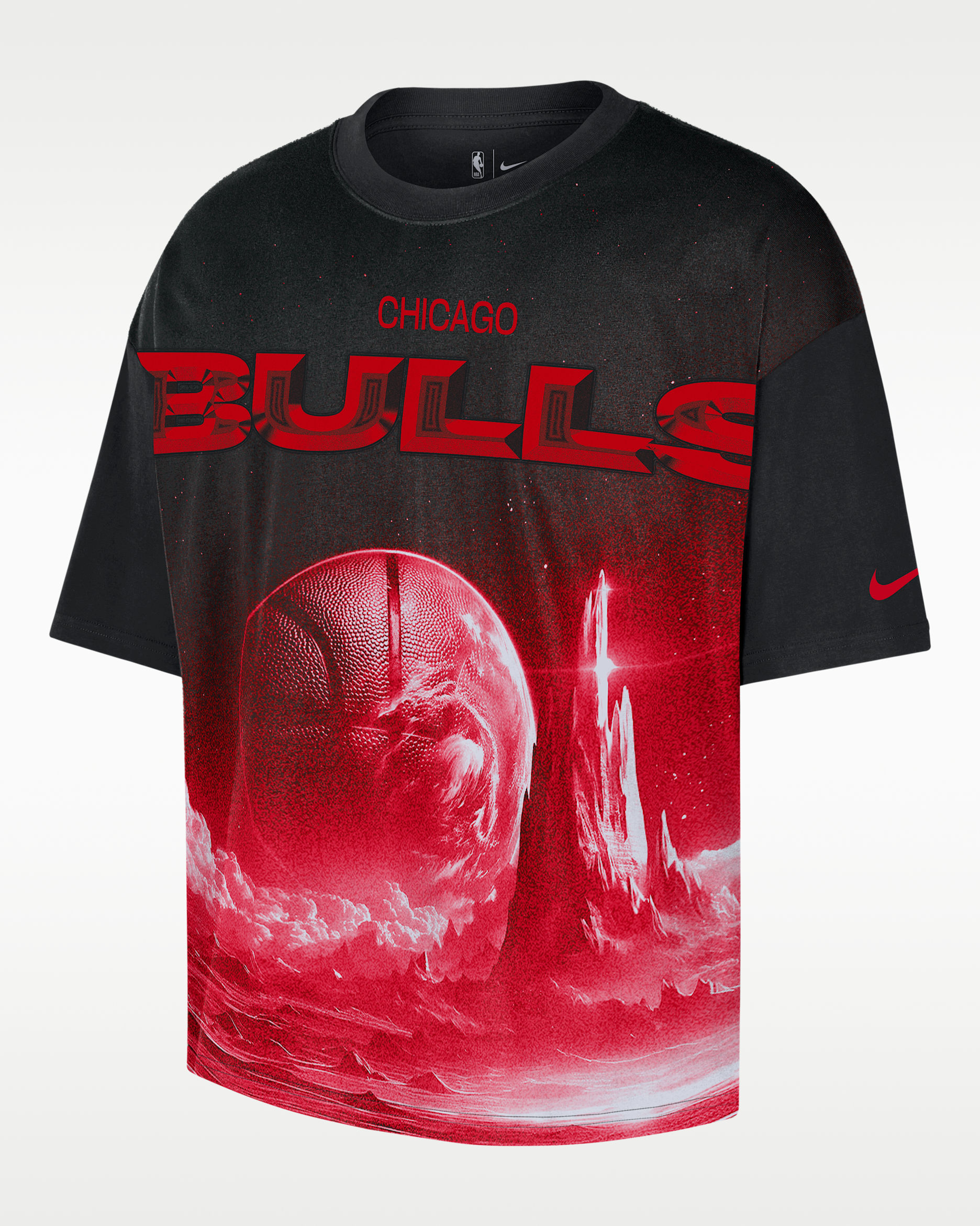 Chicago Bulls Courtside Nike NBA T-Shirt mit lockerer Passform (Herren) - Schwarz