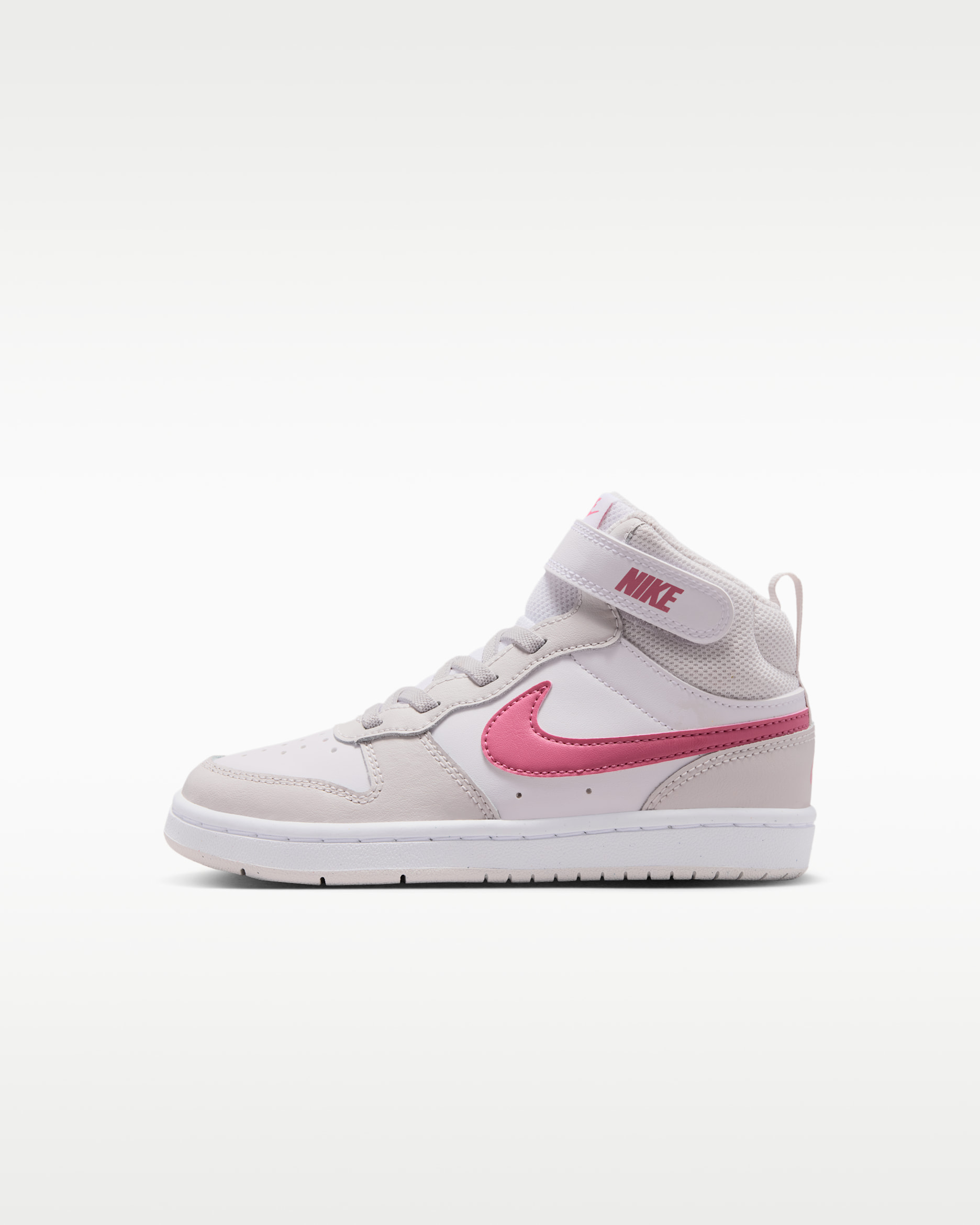 Nike Court Borough Mid 2 Little Kids' Shoes - White/Vast Grey/White/Peony