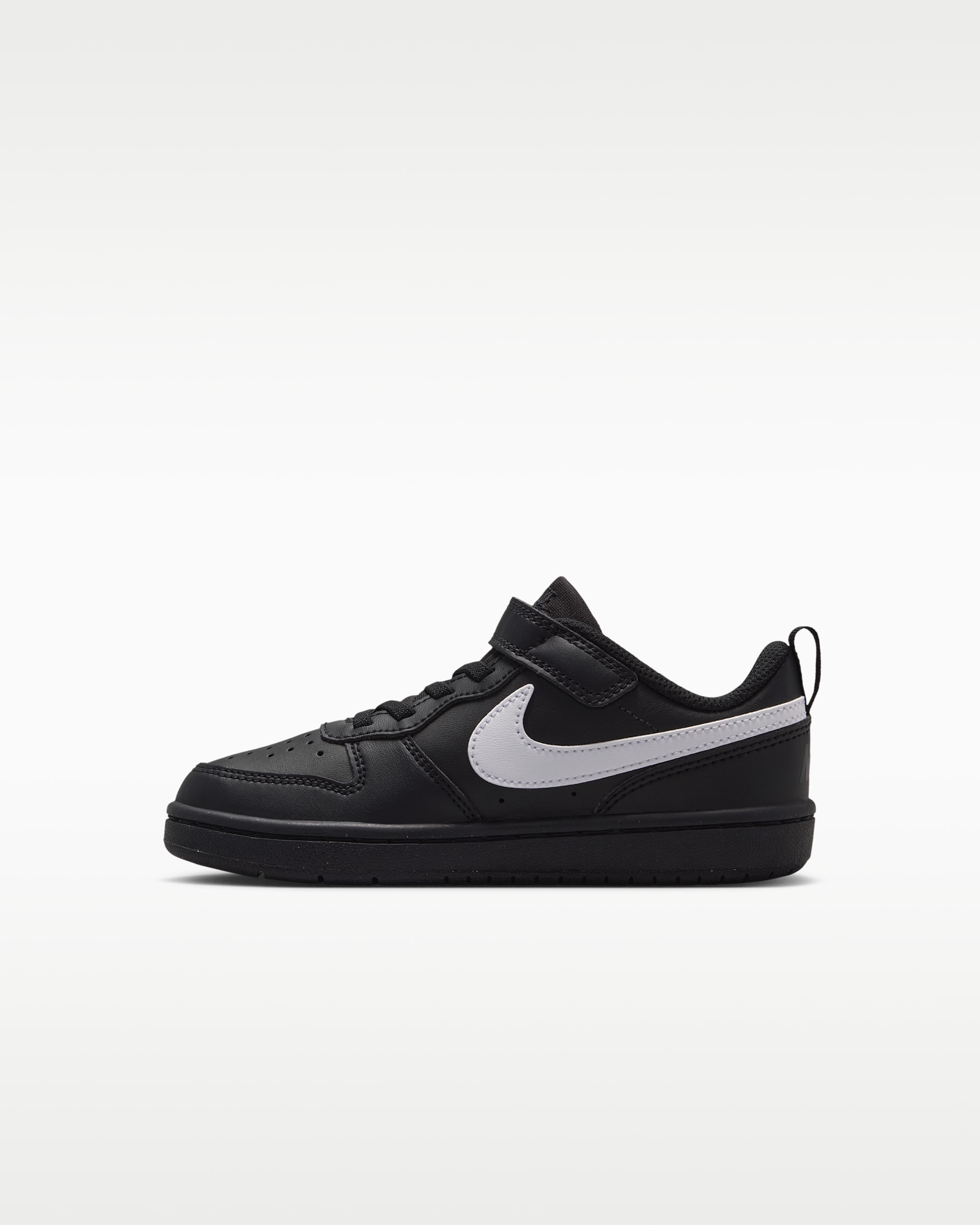 Nike Court Borough Low Recraft Younger Kids' Shoes - Black/Black/White