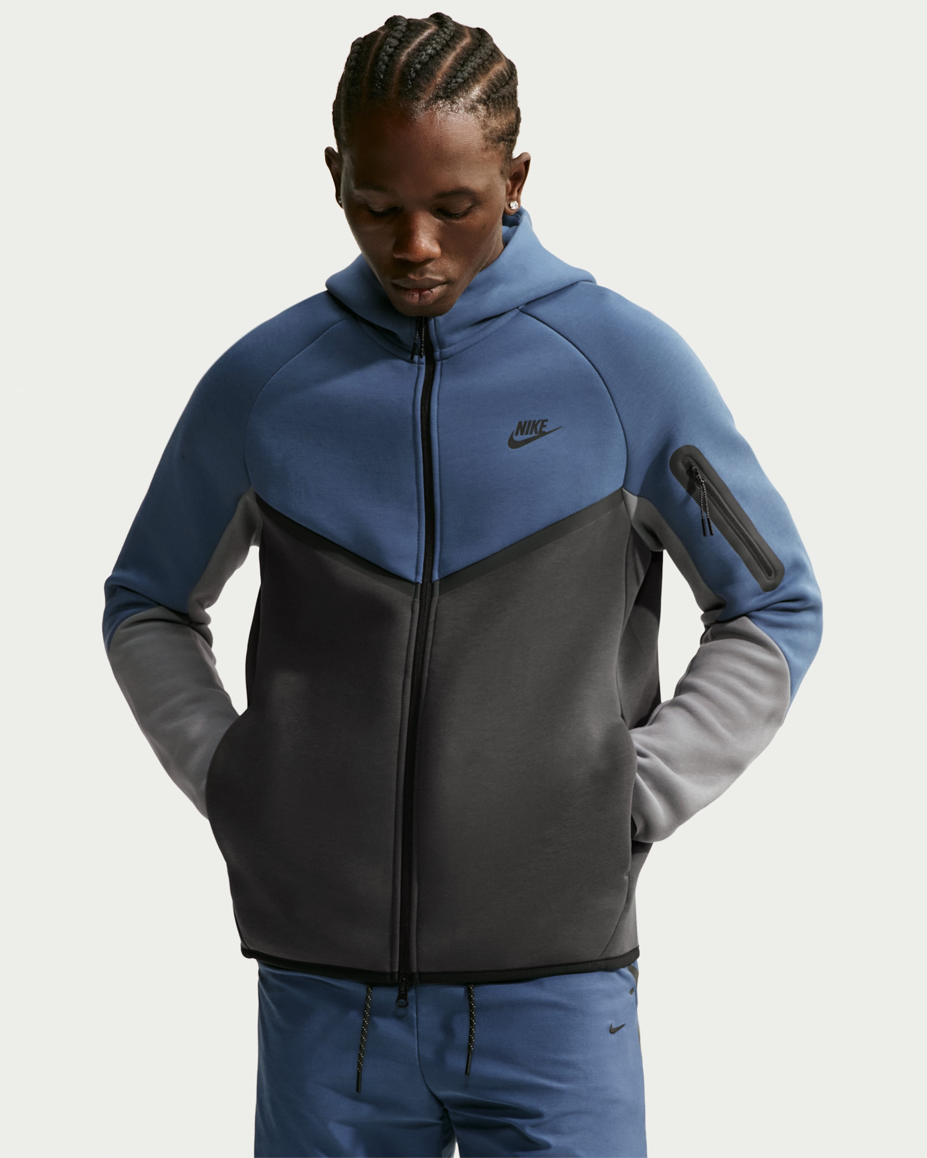 Nike Tech Men's Fleece Windrunner Full-Zip Jacket - New Slate/Anthracite/Cool Grey/Black