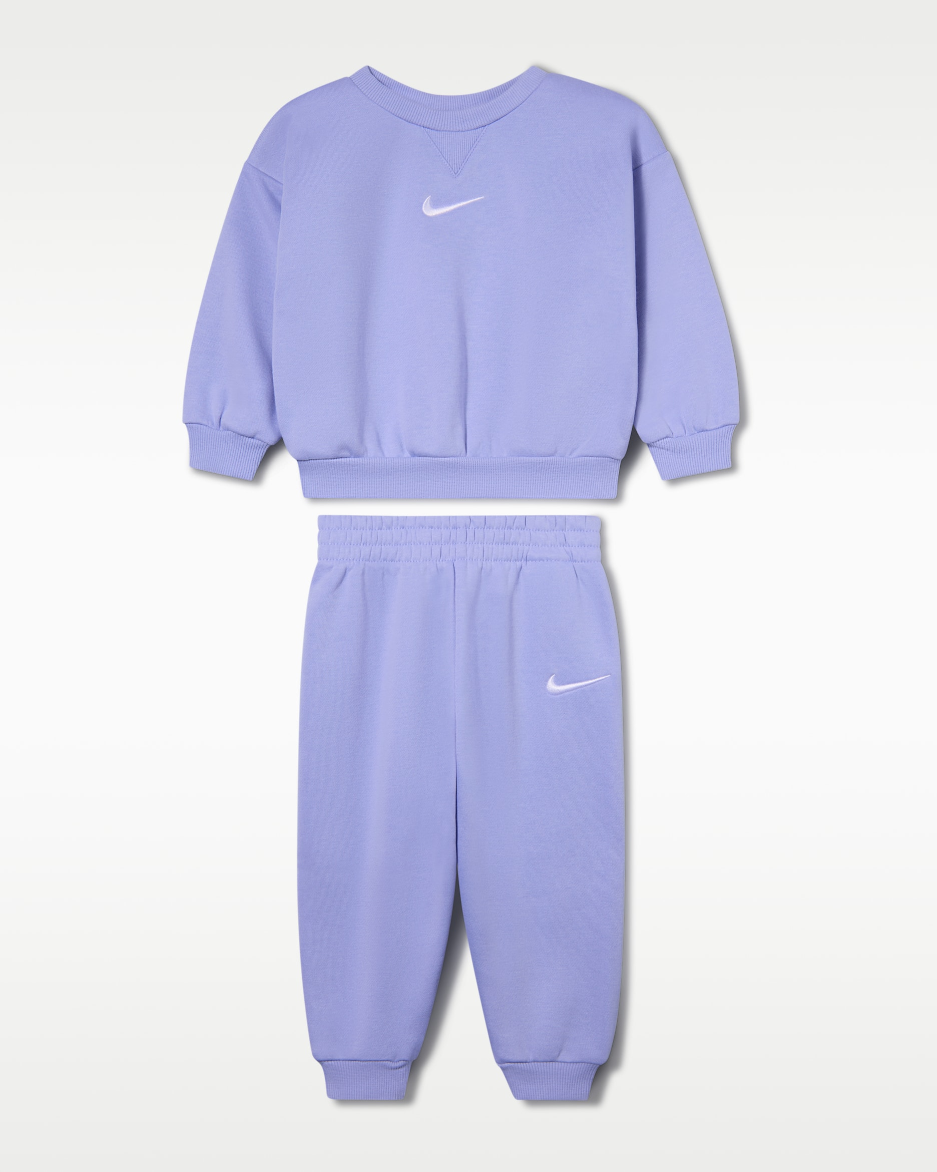 Nike Baby (12–24M) Essential Fleece 2-Piece Crew Set - Light Thistle