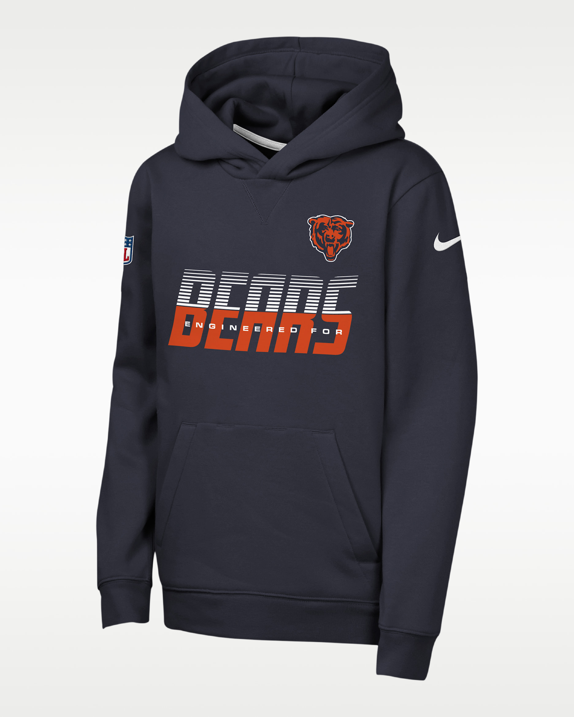 Chicago Bears Sideline Big Kids' Nike NFL Pullover Hoodie - Navy