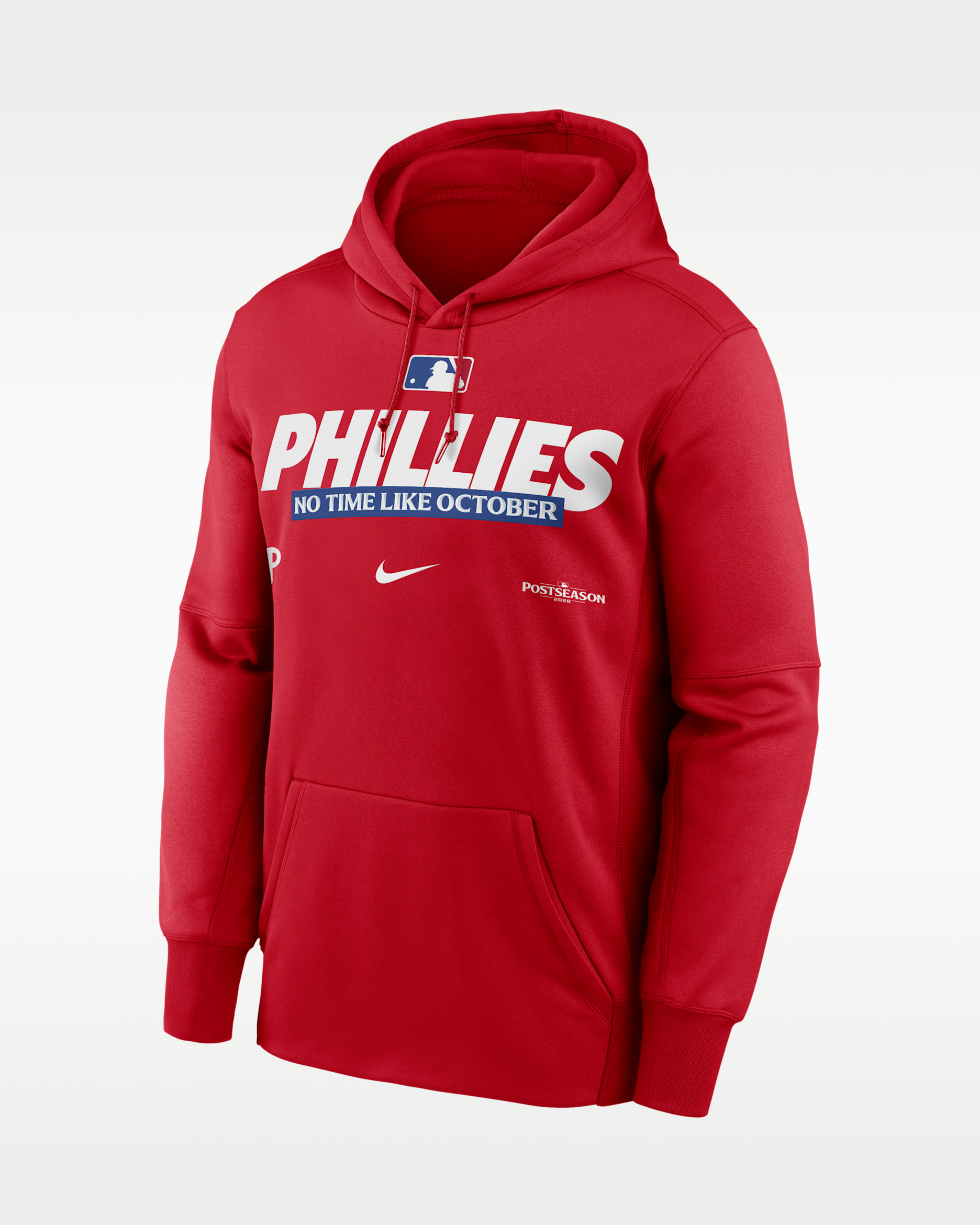 Philadelphia Phillies 2026 Postseason Authentic Collection Men's Nike Therma-FIT MLB Pullover Hoodie - Sport Red