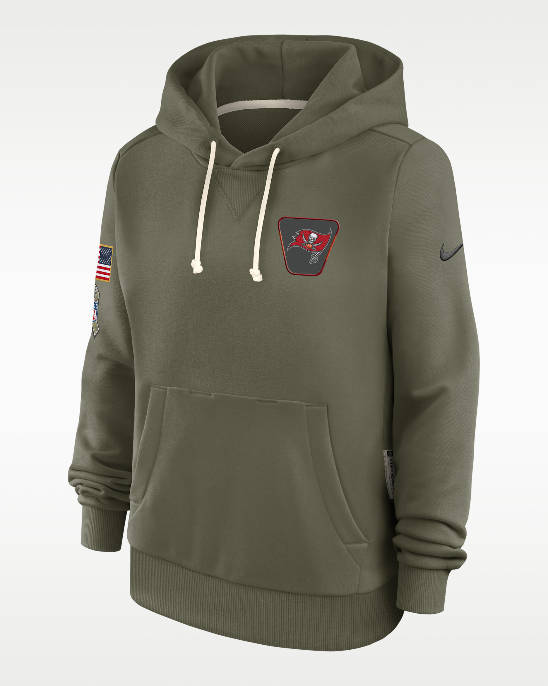Tampa Bay Buccaneers Salute to Service Sideline Women's Nike Dri-FIT NFL Pullover Hoodie - Olive