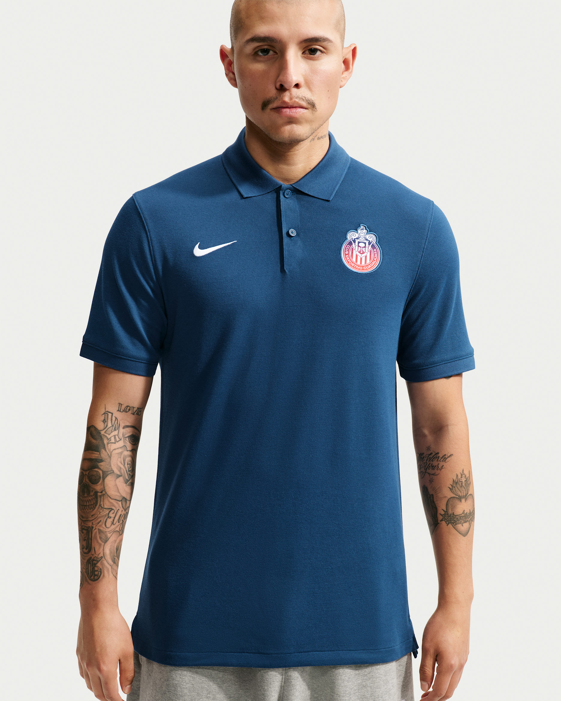 Polo de futbol Nike para hombre Chivas - Azul valiente/Blanco