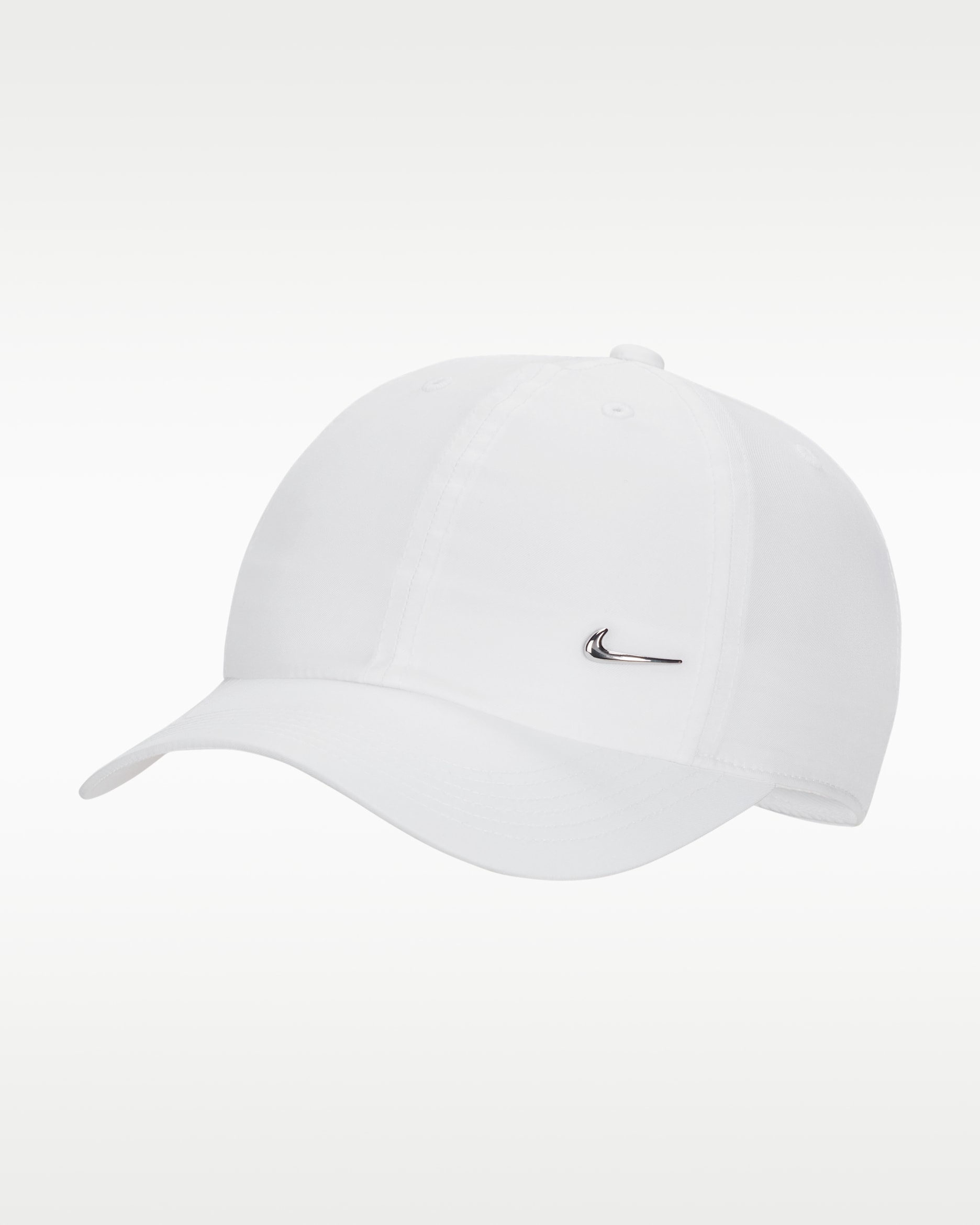 Nike Dri-FIT Club unstrukturierte Metall-Swoosh-Cap für Kinder - Weiß/Metallic Silver