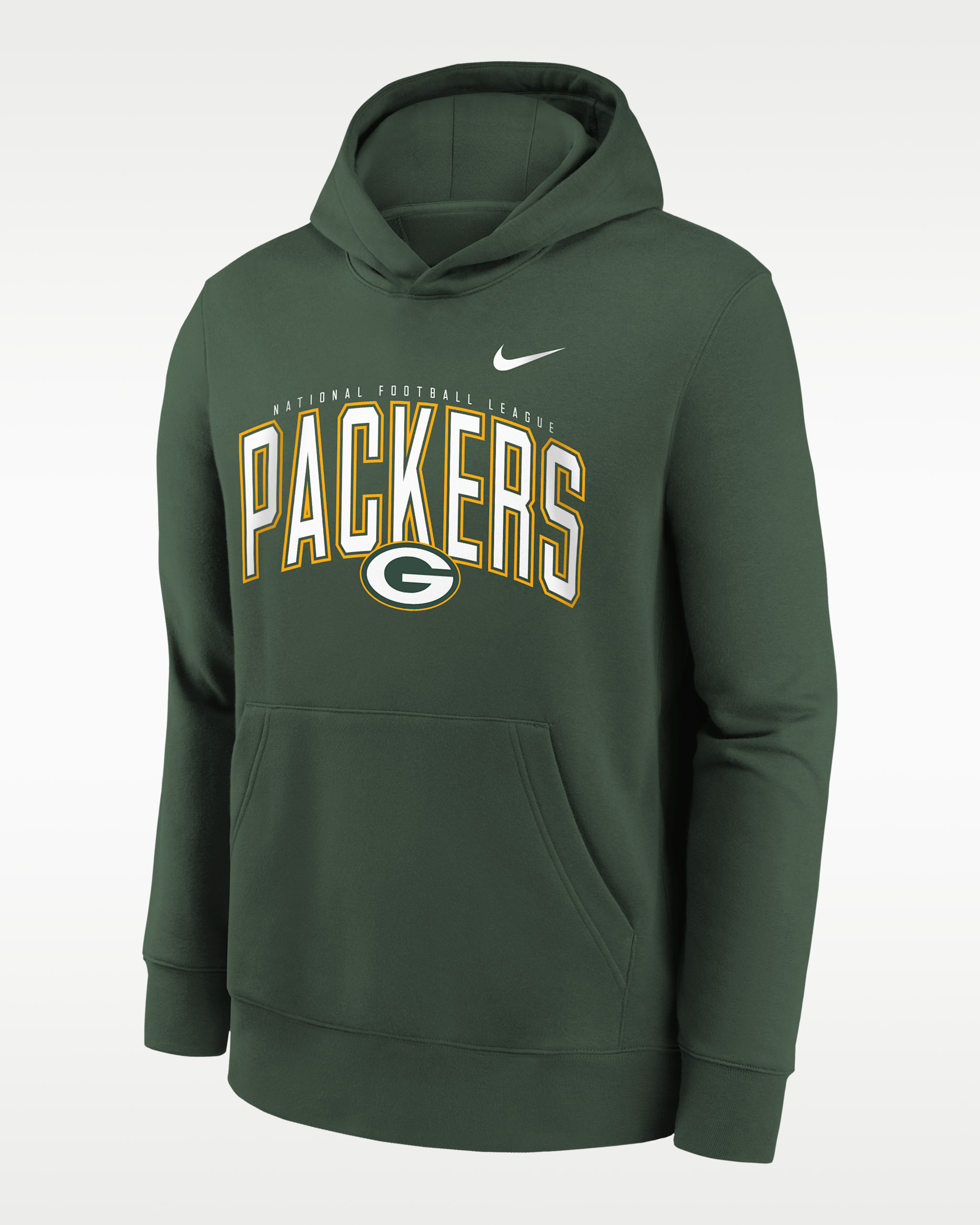 Green Bay Packers Essentials Club Logo Arch Big Kids' Nike NFL Pullover Crew - Green