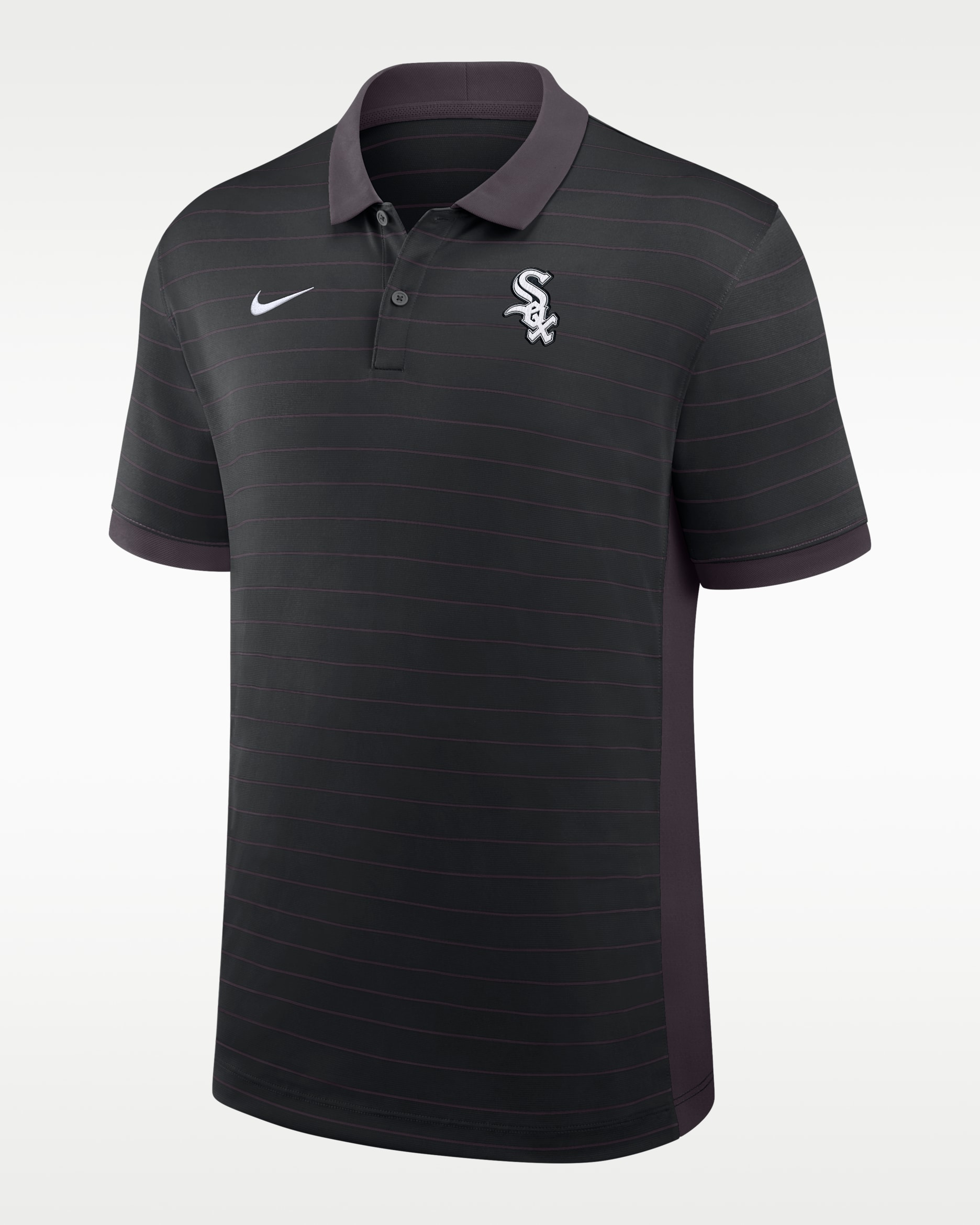 Chicago White Sox Authentic Collection Striped Victory Men's Nike Dri-FIT MLB Polo - Black