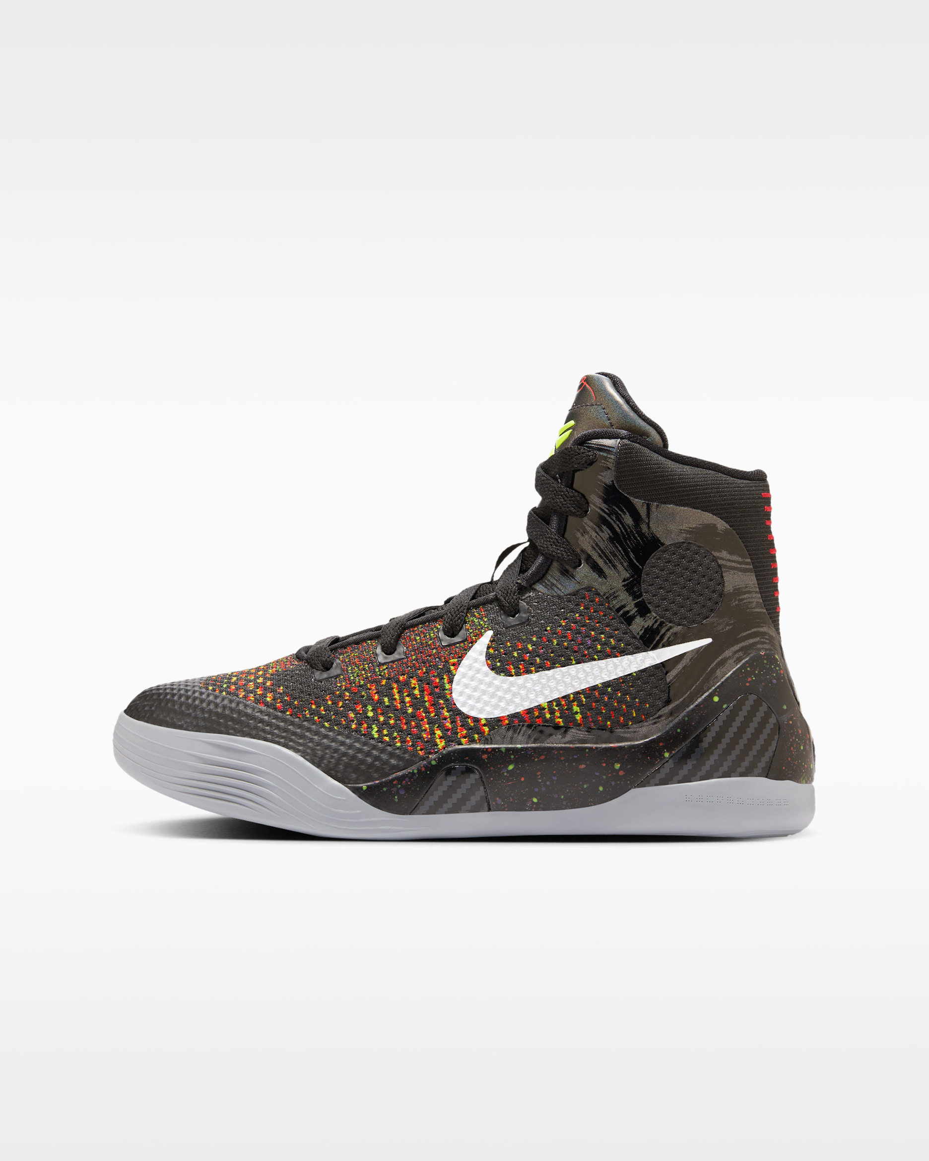 Kobe IX Elite Big Kids' Basketball Shoes - Black/Bright Crimson/Volt/Metallic Silver