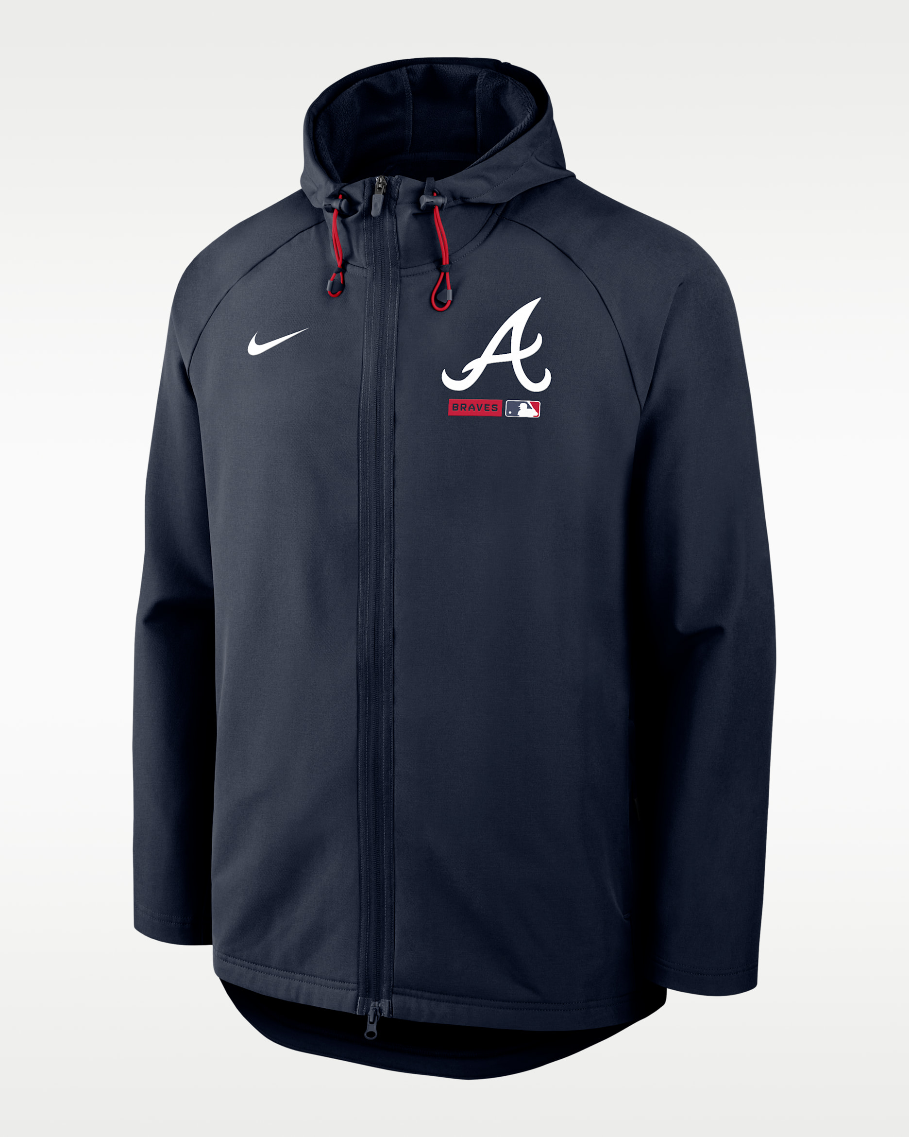 Atlanta Braves Authentic Collection Men's Nike Therma-FIT MLB Full-Zip Hooded Jacket - Blue