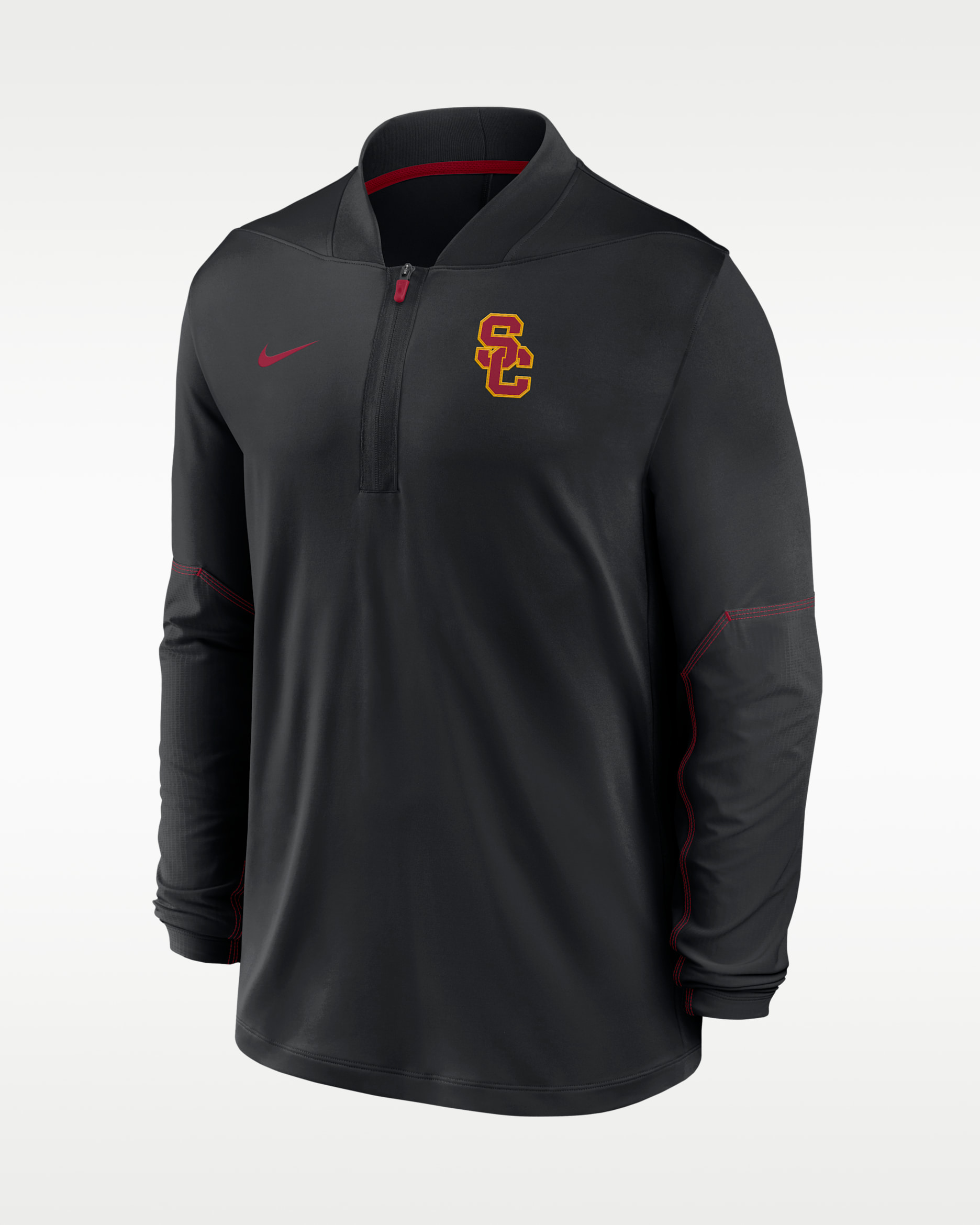 USC Sideline Men's Nike Dri-FIT College 1/2-Zip Top - Black/Team Crimson