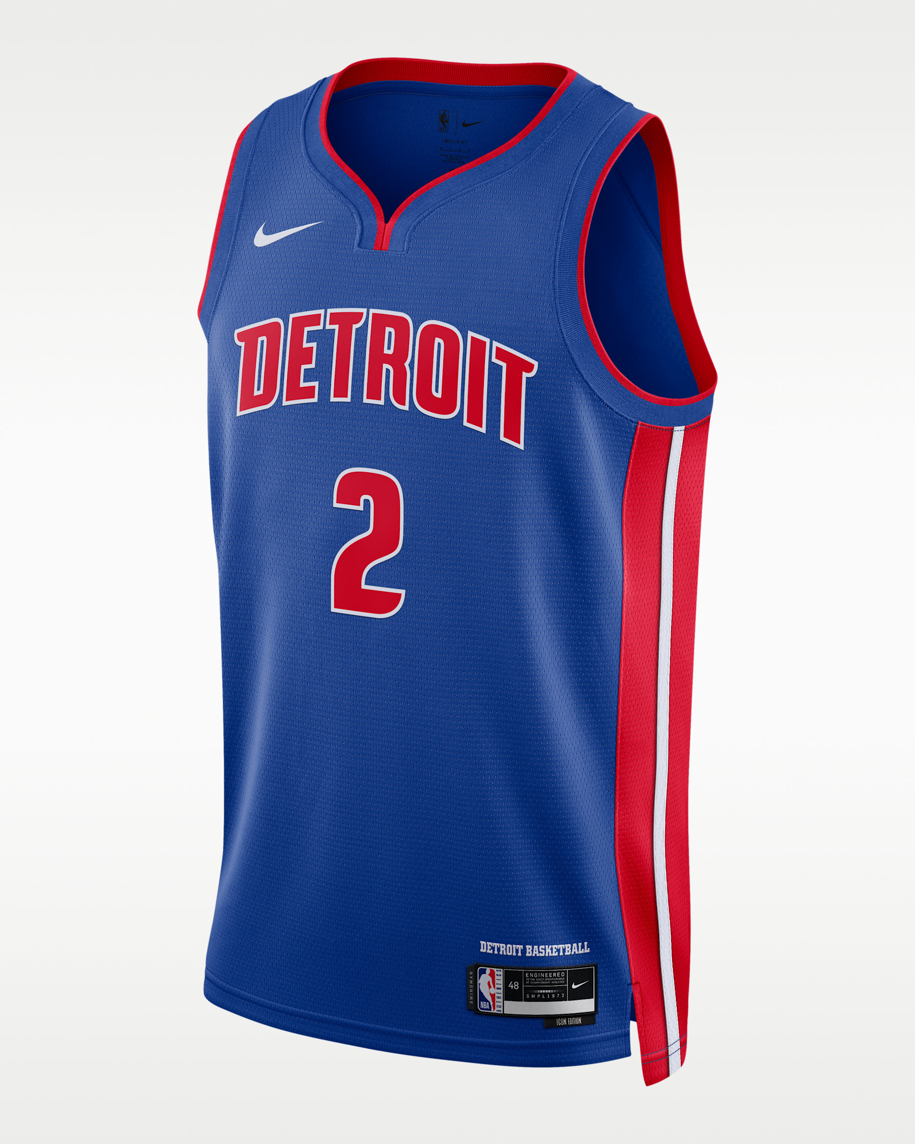 Jersey Nike Dri-FIT de la NBA Swingman para hombre Detroit Pistons Icon Edition - Azul enérgico