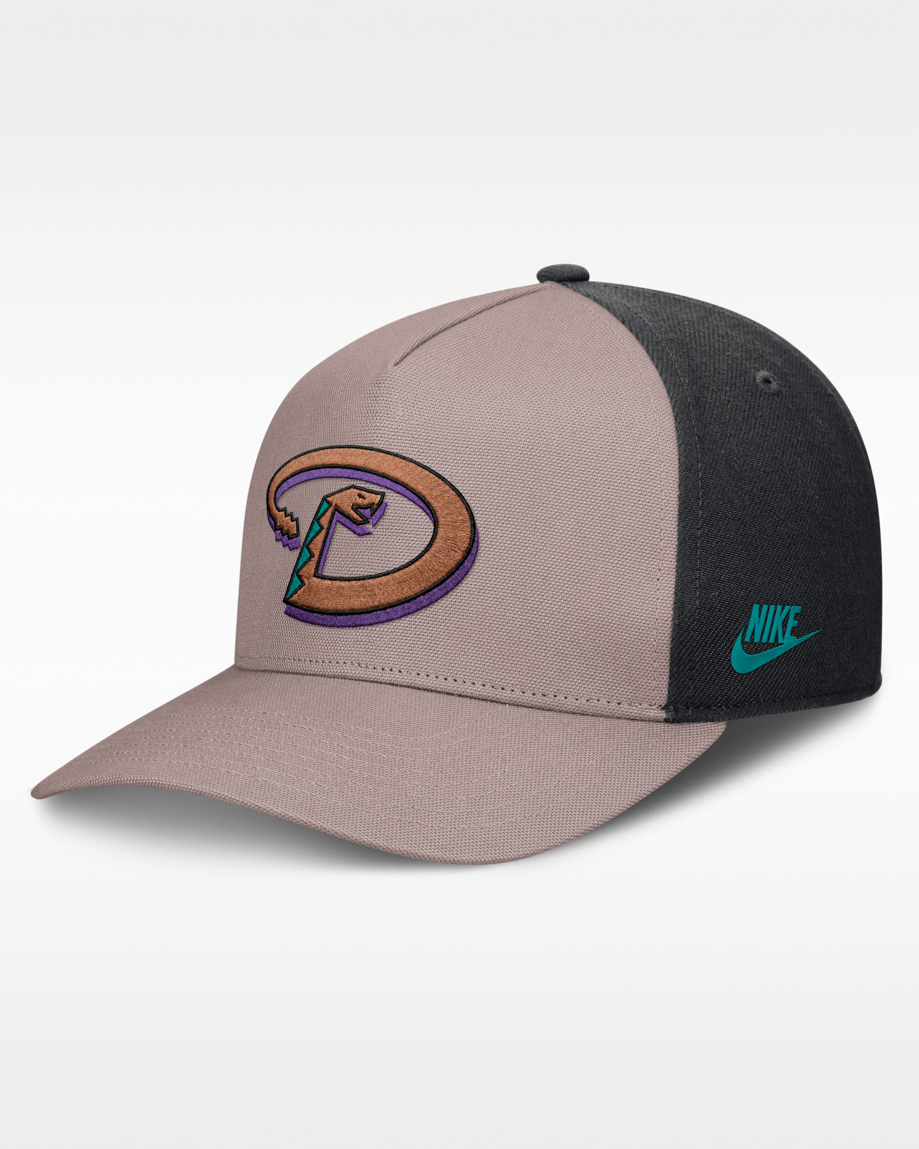 Gorra Nike de la MLB ajustable con estructura A-Frame para hombre Arizona Diamondbacks Cooperstown Rise - Café claro leyenda/Negro