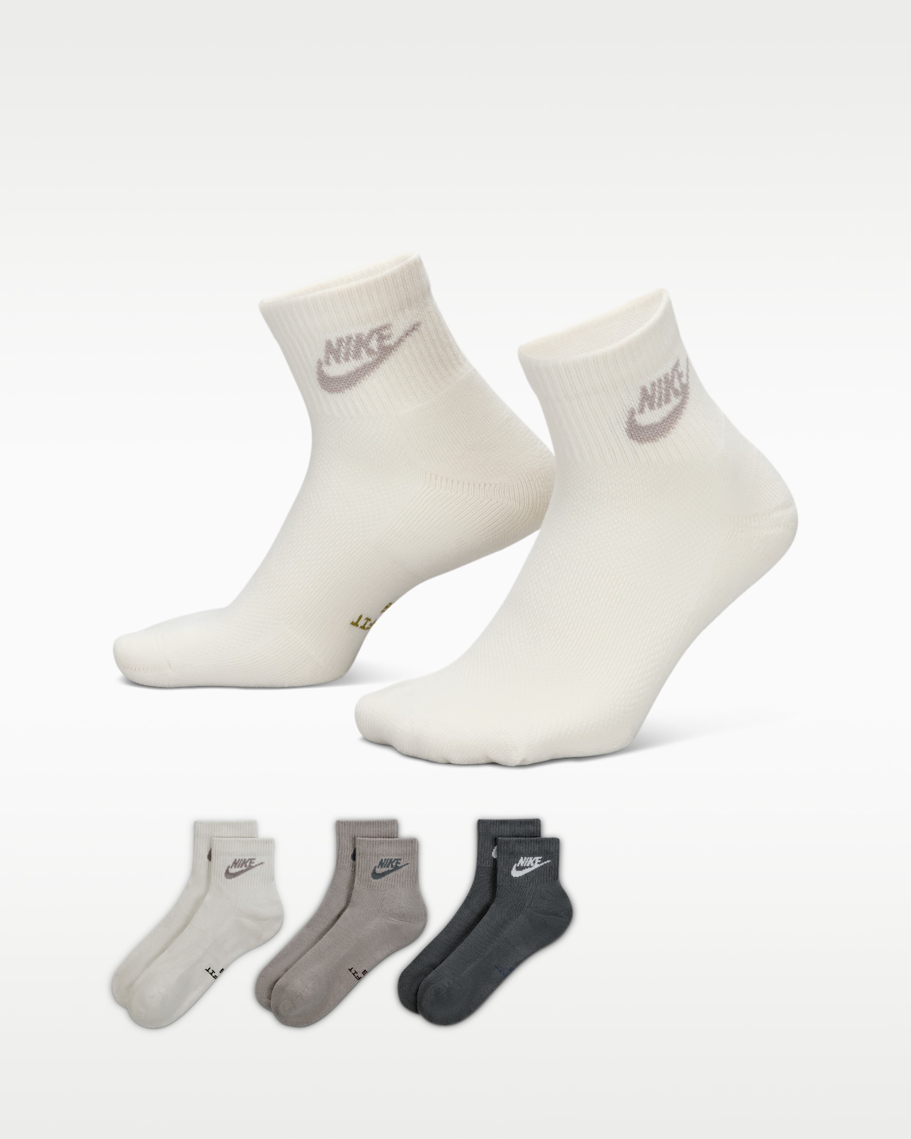 Nike Everyday Elevated Ankle Socks (3 Pairs) - Multi-Color