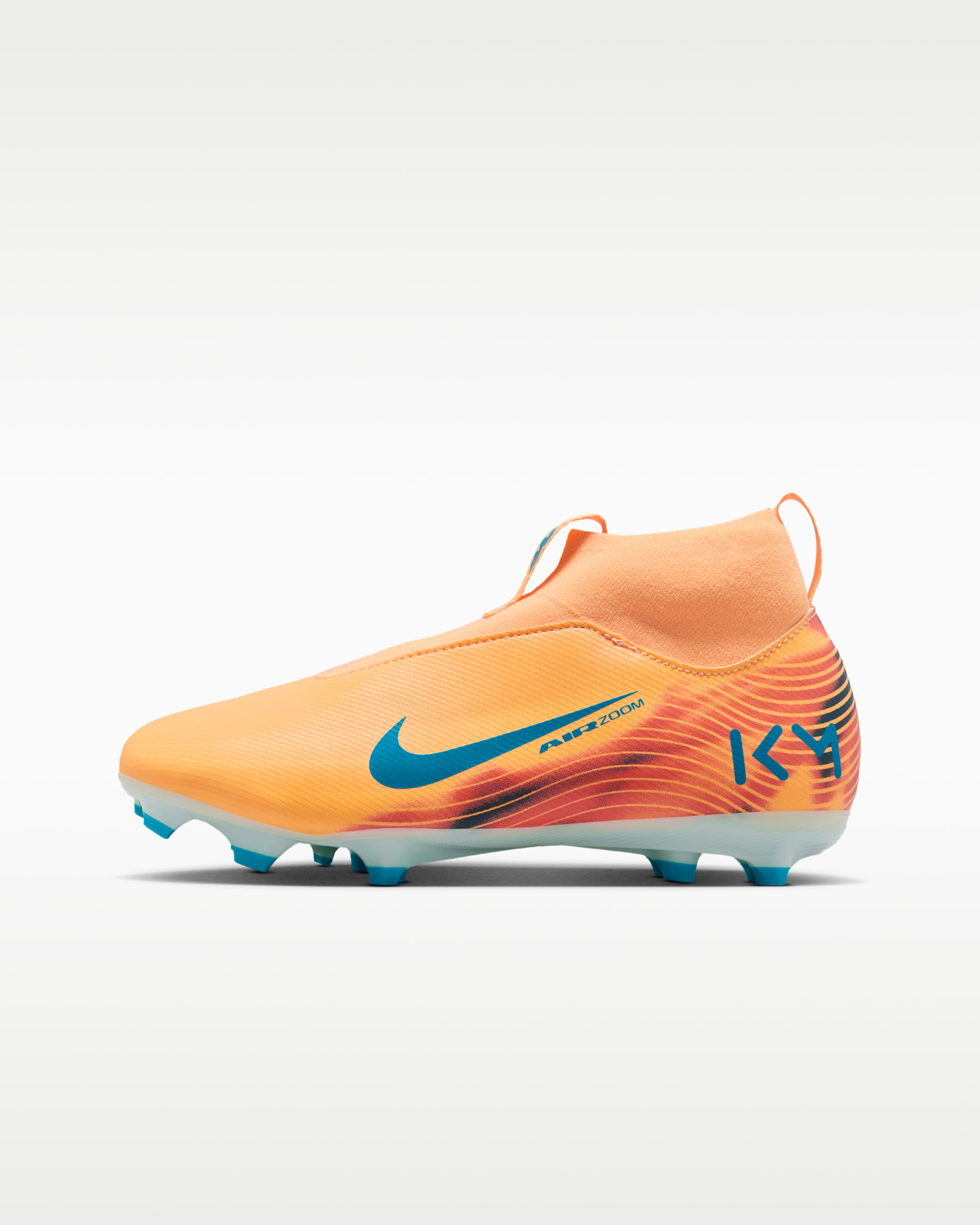 Nike Mercurial Superfly 10 Academy «Kylian Mbappé» MG høy fotballsko til små/store barn - Melon Tint/Igloo/Neo Turquoise