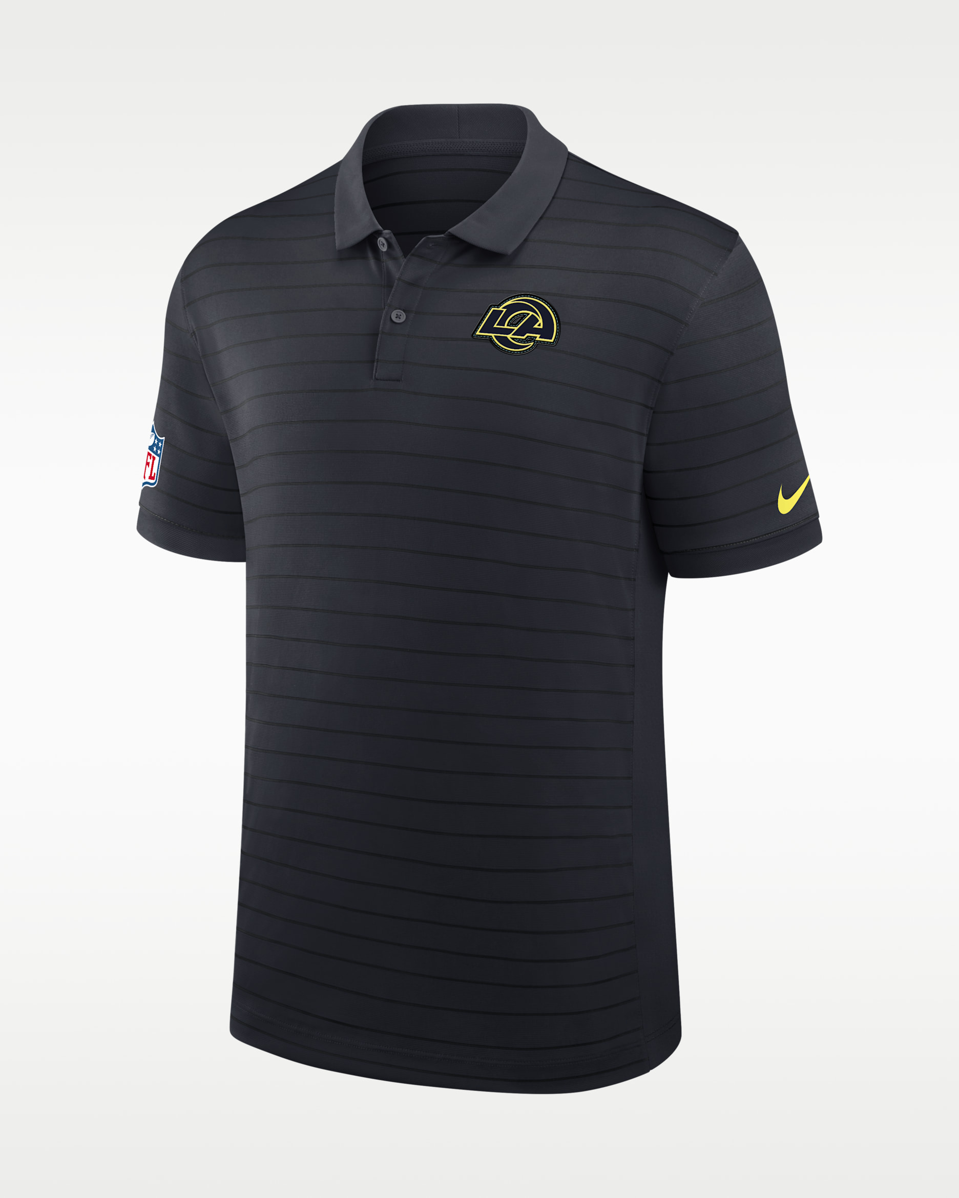 Los Angeles Rams Rivalries Collection Sideline Victory Striped Men's Nike Dri-FIT NFL Polo - Navy