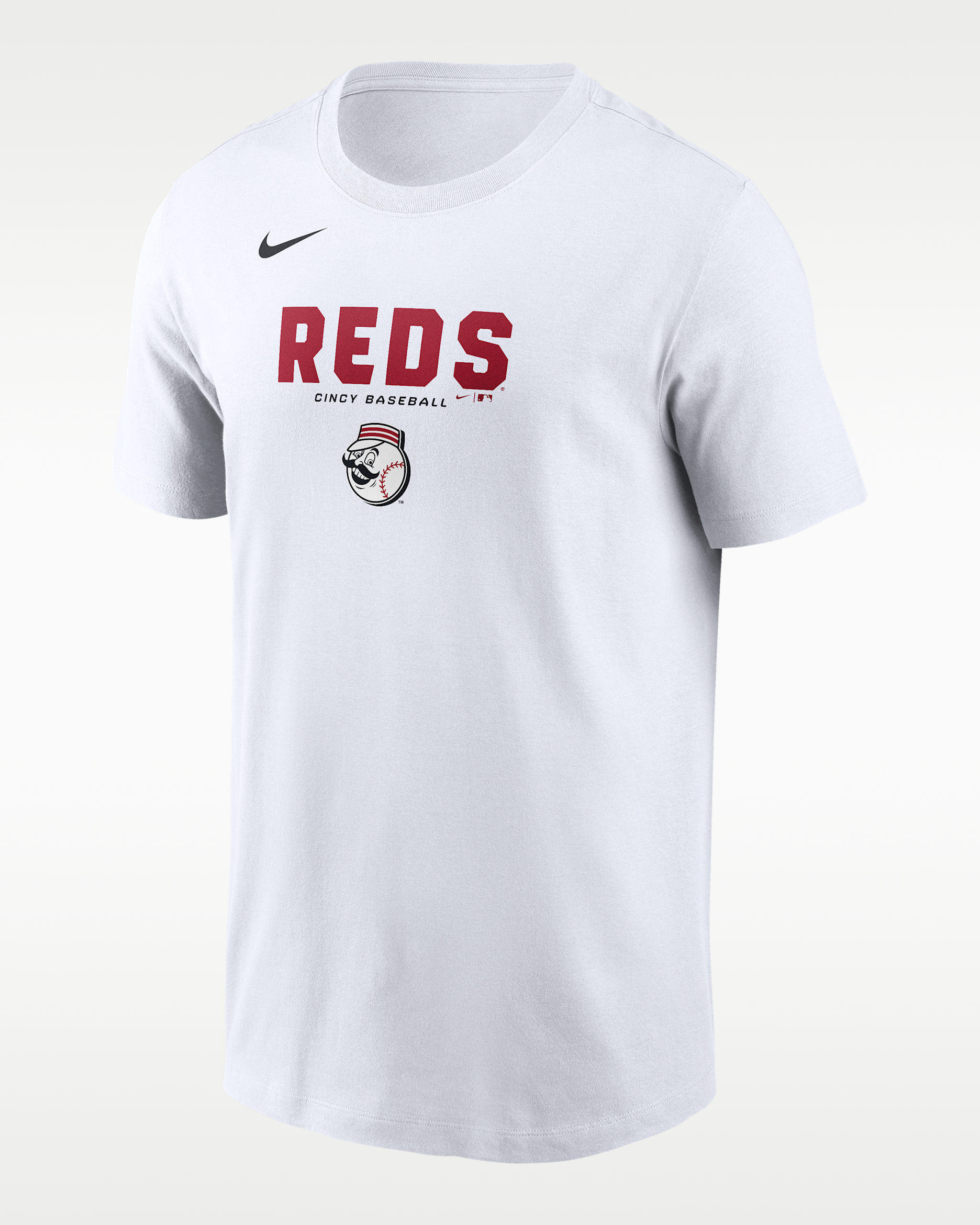 Cincinnati Reds Bold Team Name Men's Nike MLB T-Shirt - White