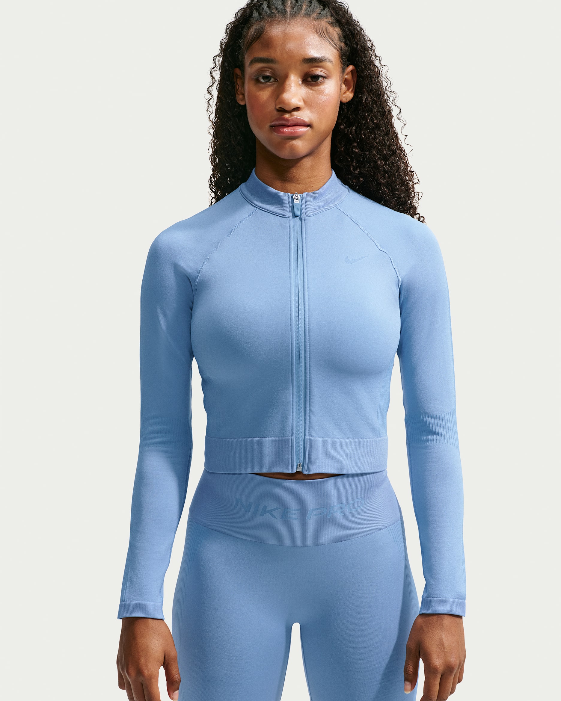 Nike Pro Seamless Women's Full-Zip Training Top - Work Blue