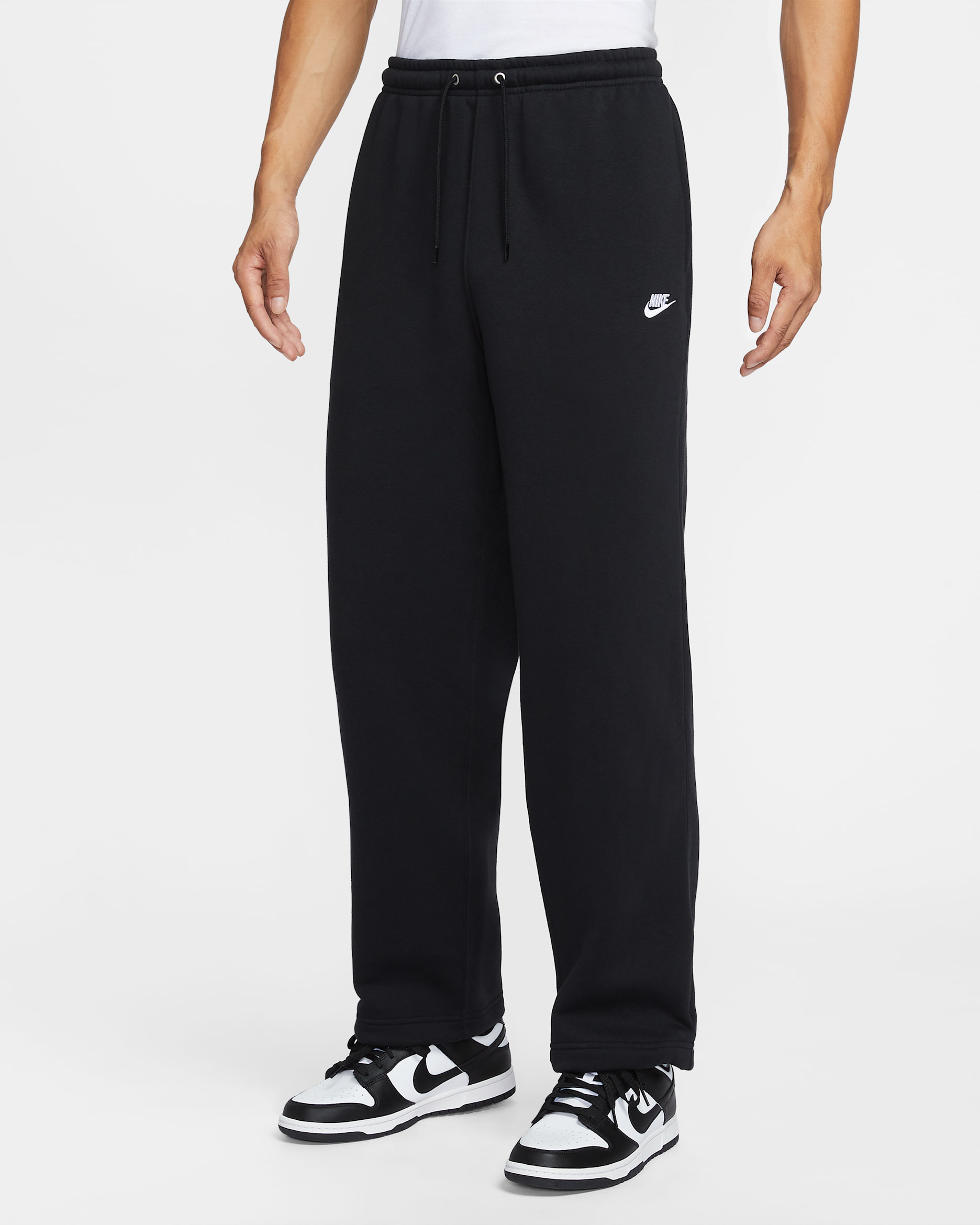 Nike Sportswear Club Men's Fleece Bungee Pants - Black/Black/White