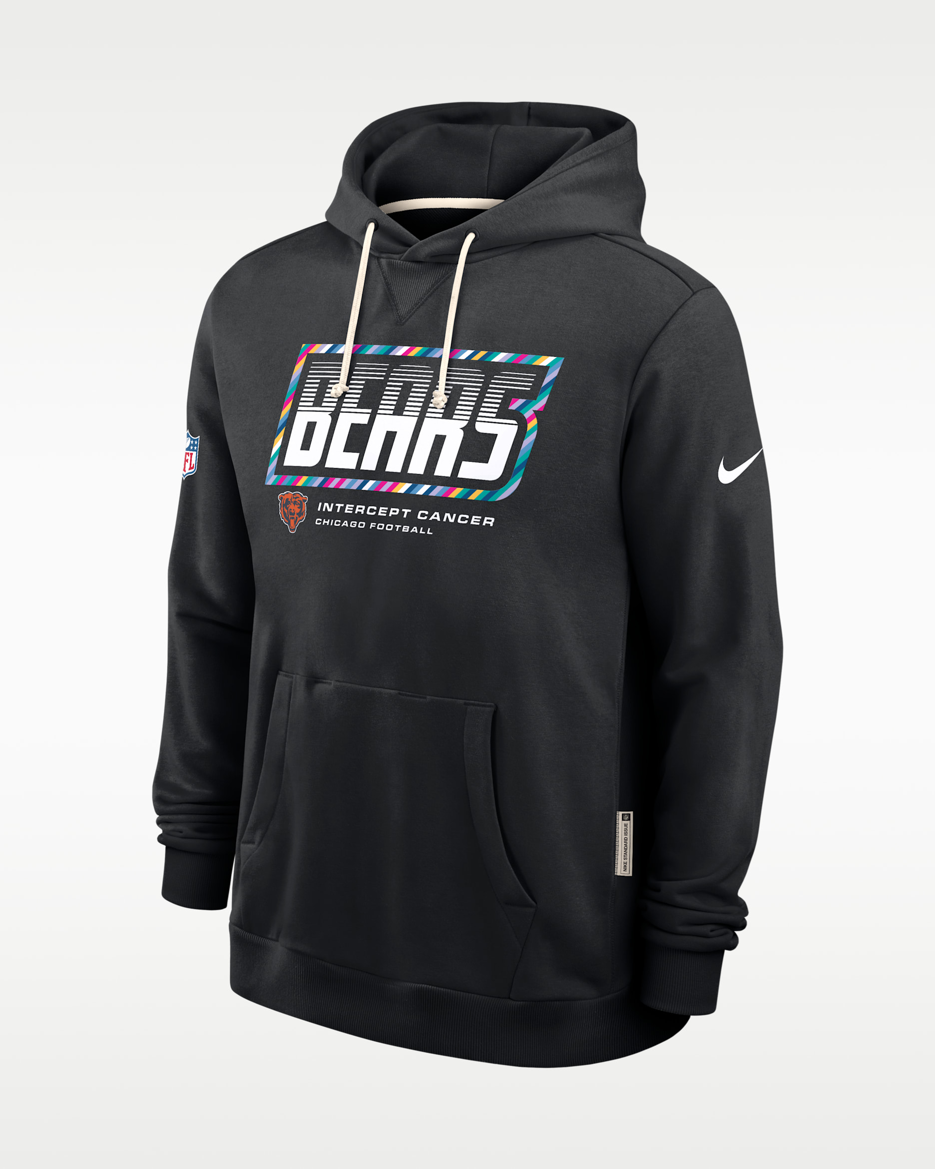 Sudadera con gorro sin cierre Nike Dri-FIT de la NFL para hombre Chicago Bears Crucial Catch Sideline Standard Issue - Negro
