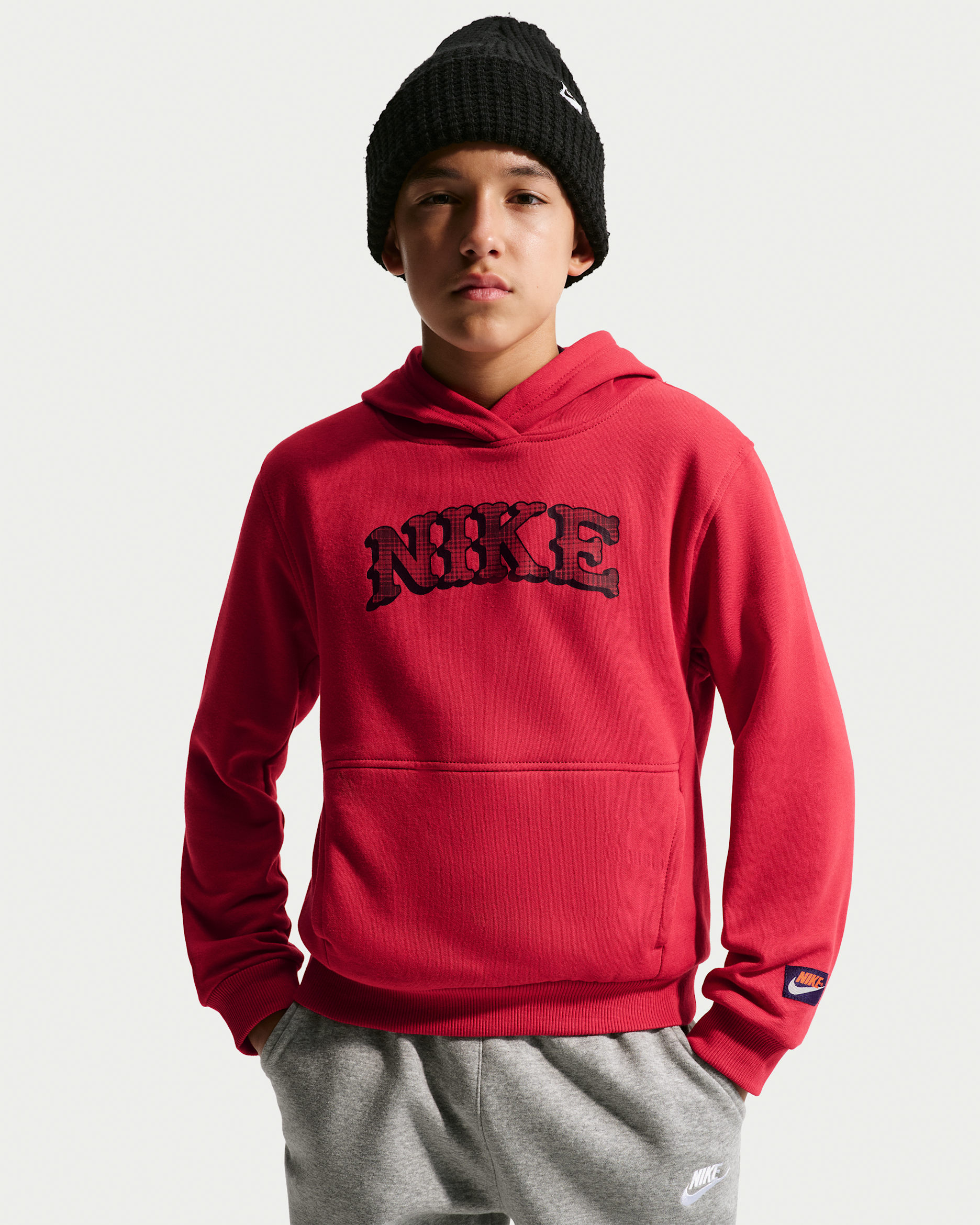 Nike Sportswear Club Big Kids' Fleece Hoodie - Tough Red