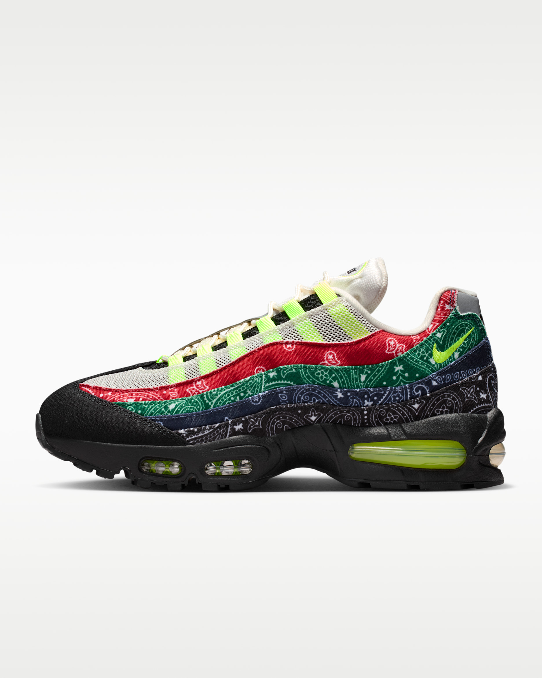 Tenis para hombre Nike Air Max 95 Big Bubble - Vela/Rojo universitario/Verde deportivo/Volt