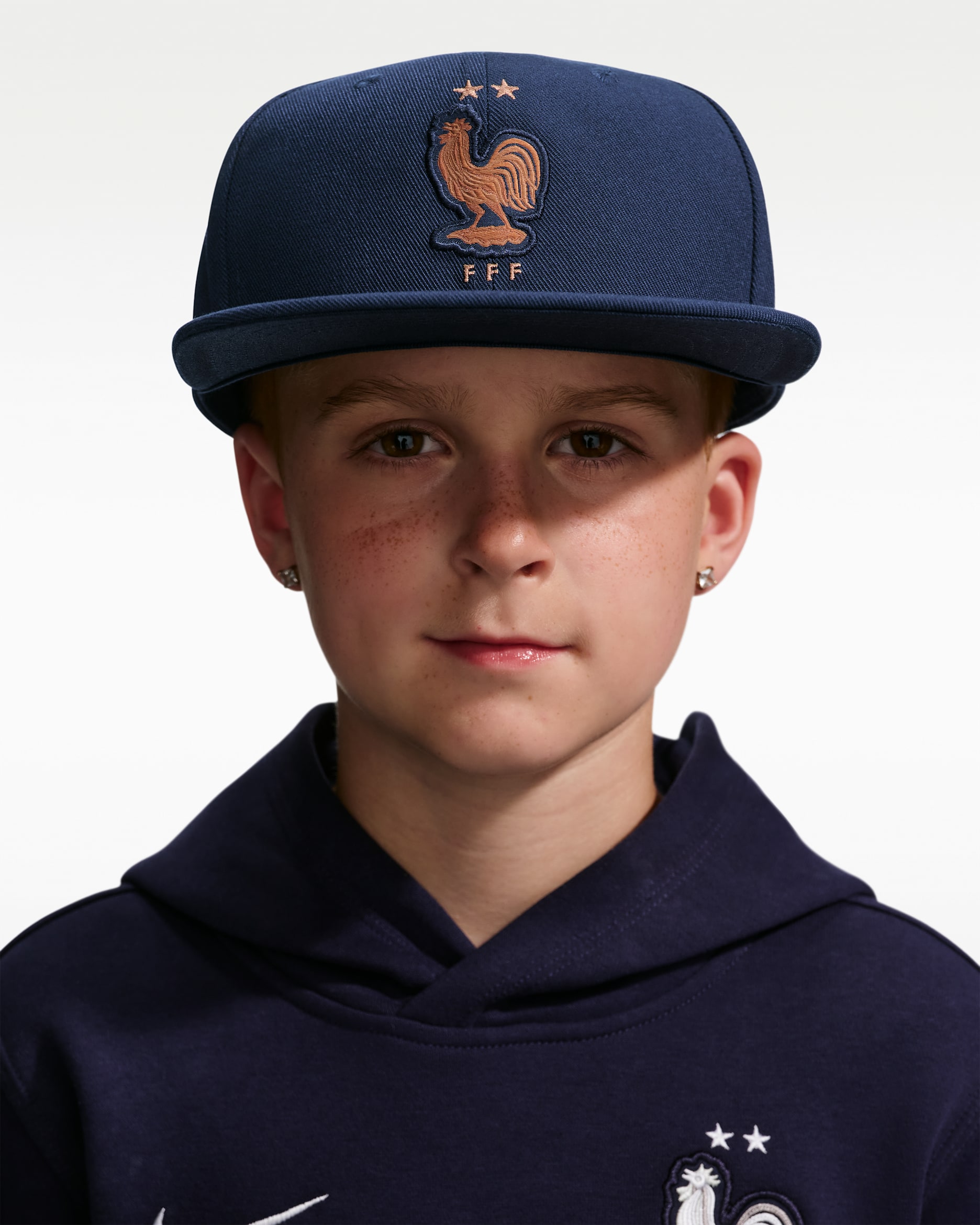 Gorra de futbol Nike para niños talla grande FFF Pro - Azul marino universitario