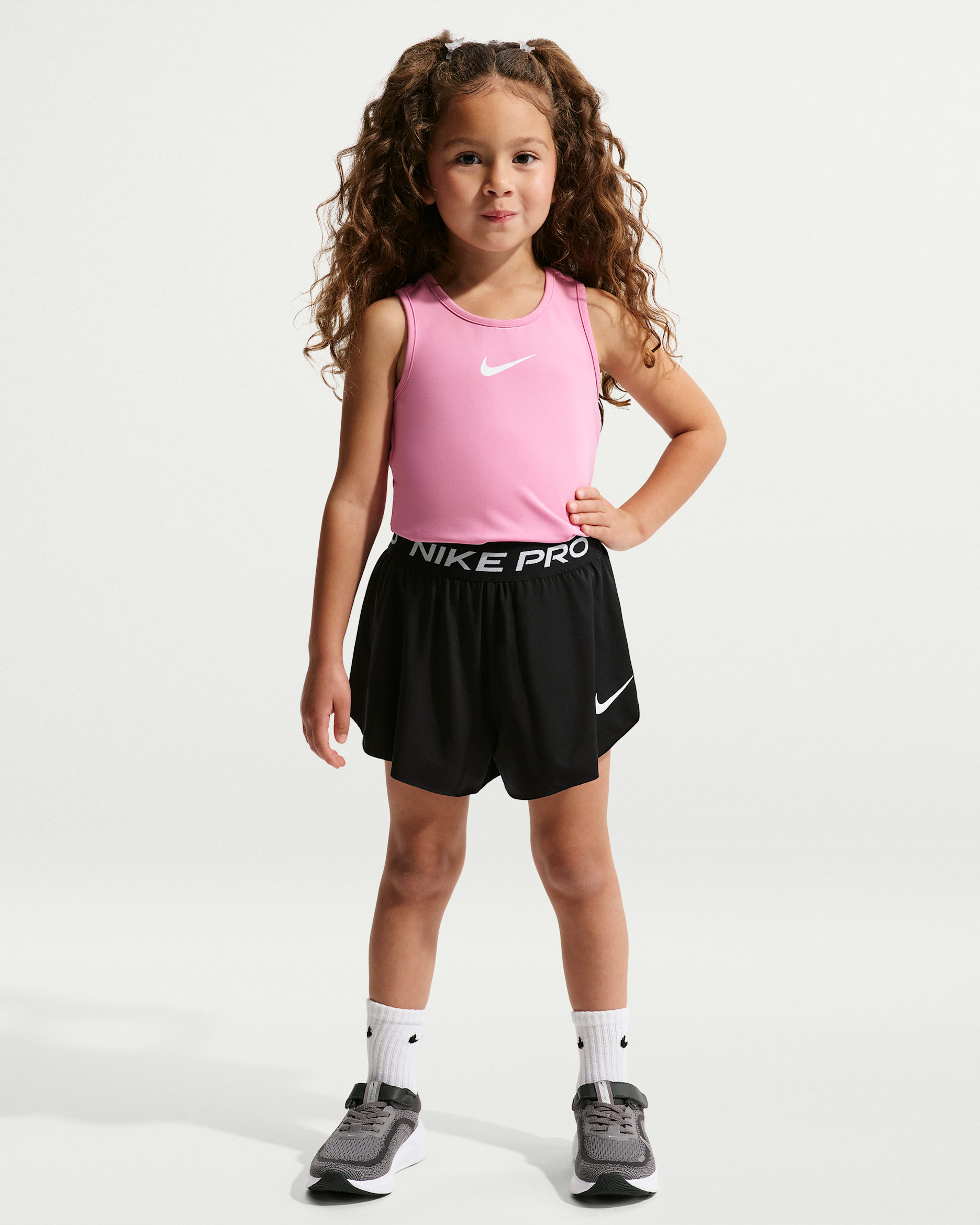 Shorts 2 en 1 Dri-FIT para niños talla pequeña Nike Pro - Negro