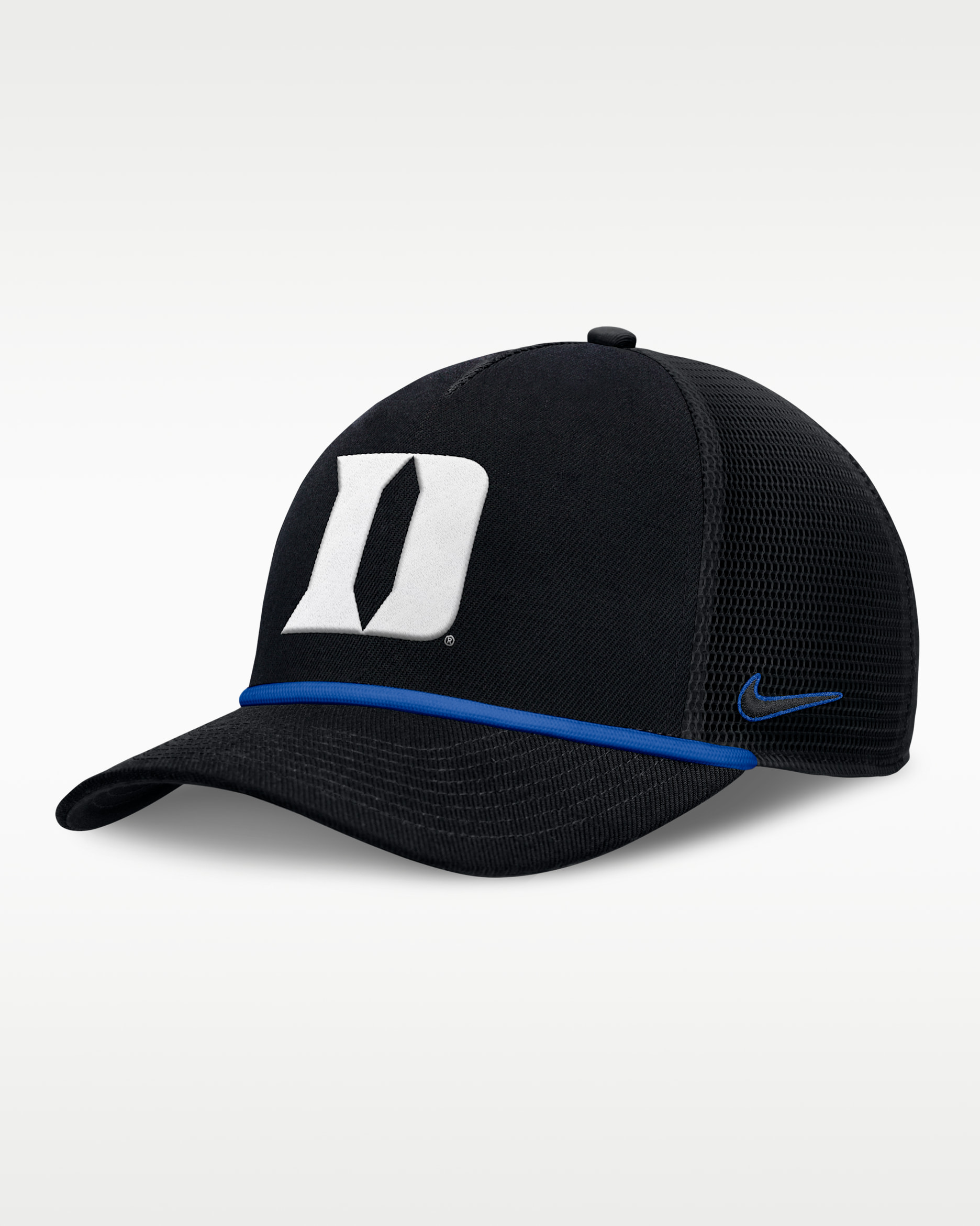 Duke Primetime Rise Men's Nike College Trucker Adjustable Hat - Black