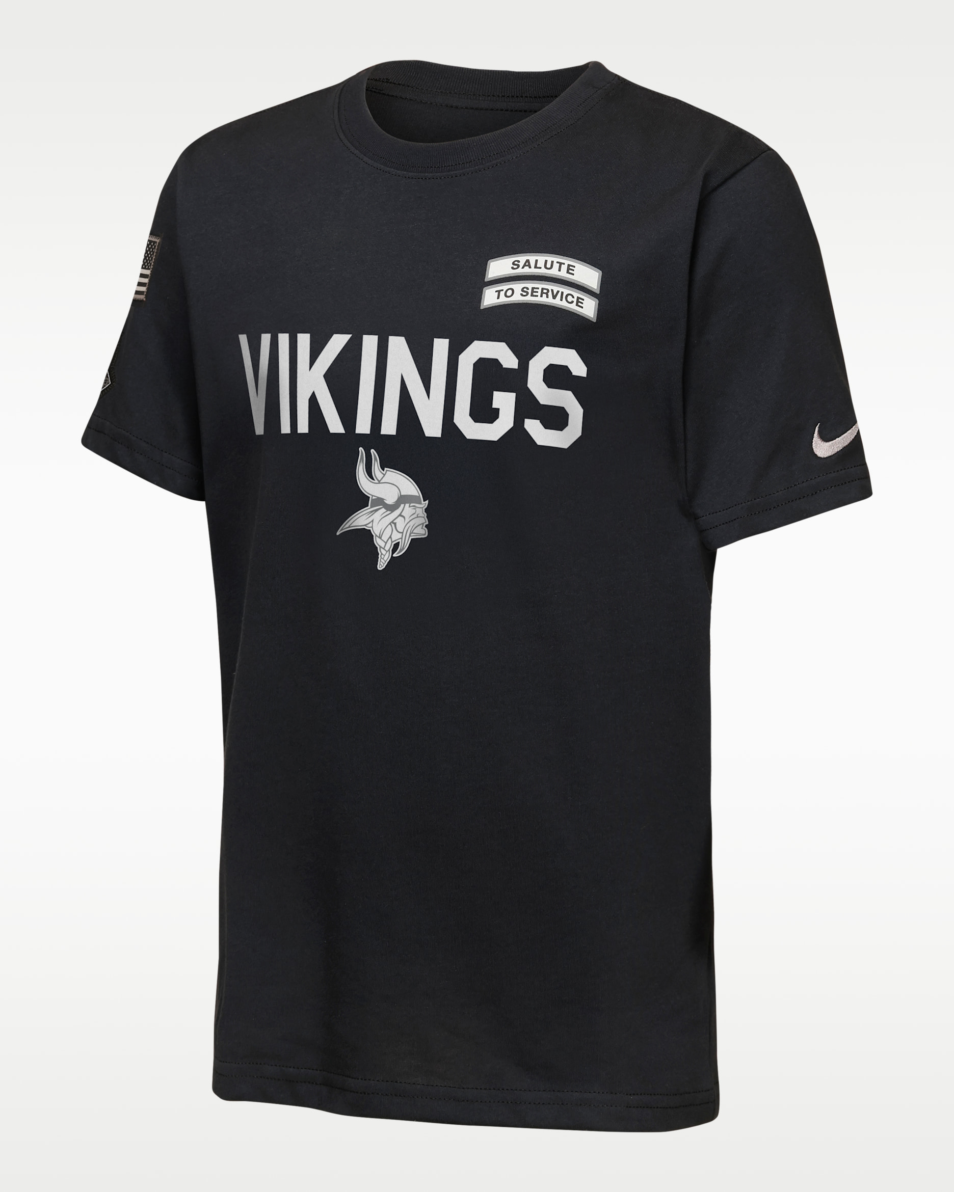 Minnesota Vikings Salute to Service Sideline Big Kids' Nike Dri-FIT NFL T-Shirt - Black