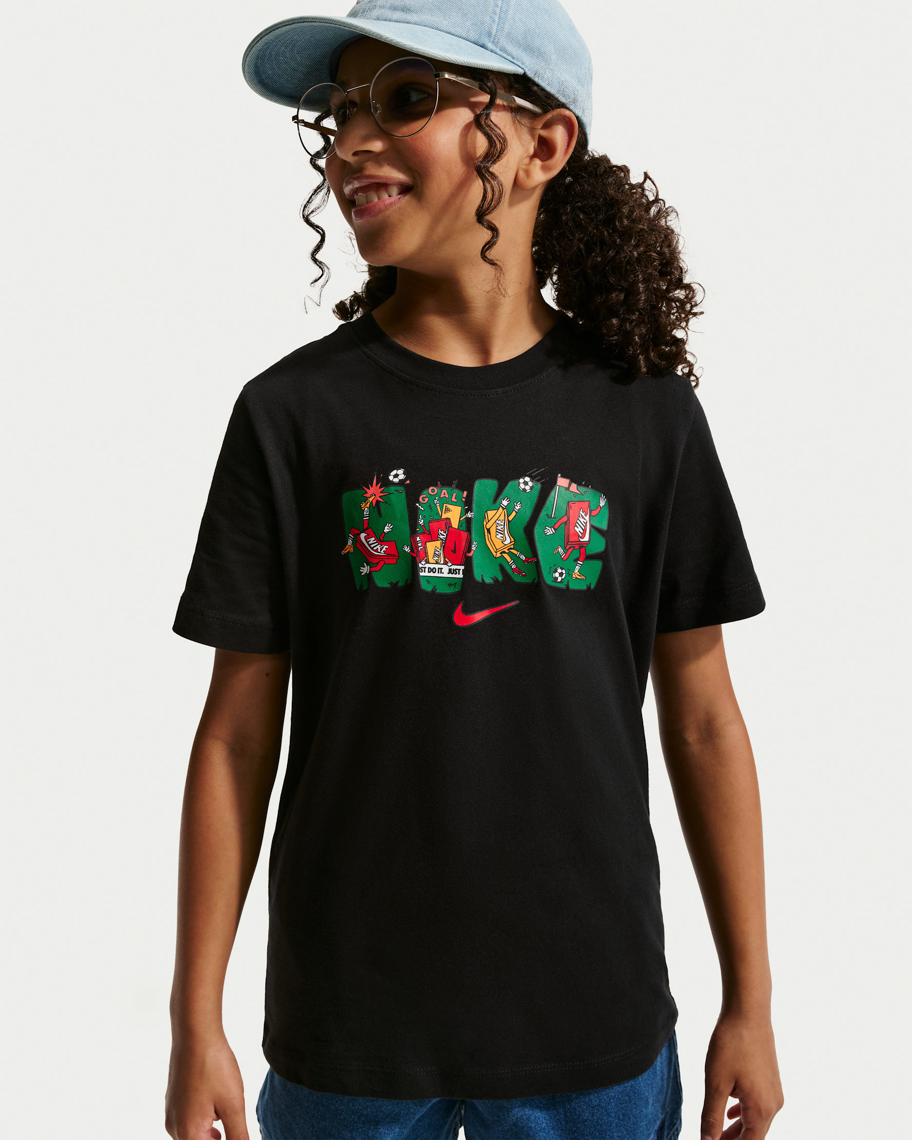 Playera para niños talla grande Nike Sportswear - Negro