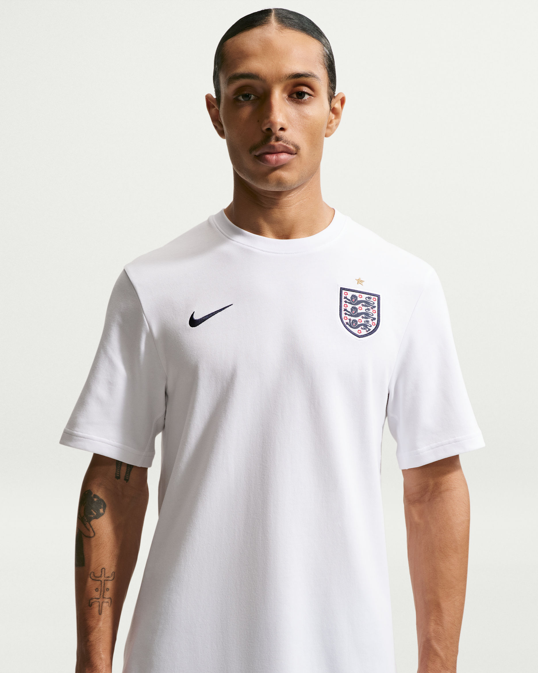 England Primary Men's Nike Dri-FIT Football T-Shirt - White/Obsidian