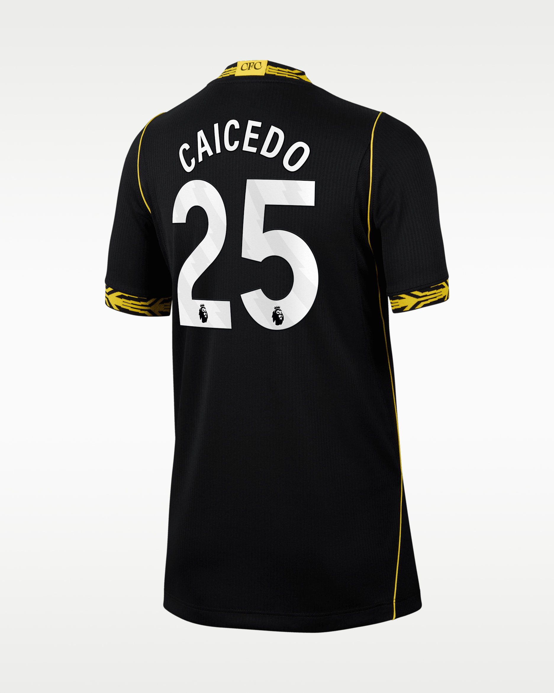 Moisés Caicedo Chelsea 2026/27 Stadium Away Big Kids' Nike Dri-FIT Soccer Jersey - Black