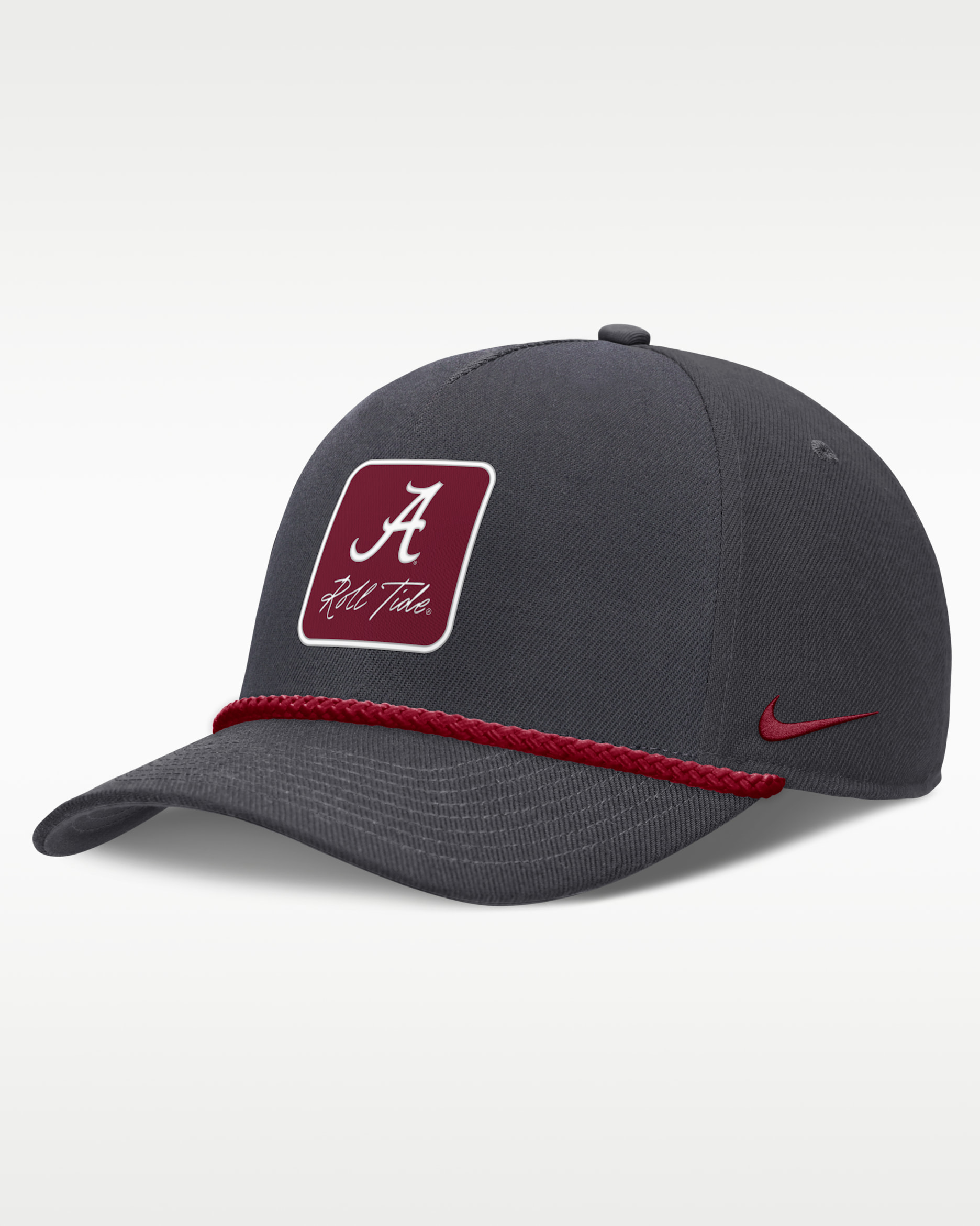 Alabama Legacy Letter Rise Men's Nike Dri-FIT College A-Frame Adjustable Hat - Anthracite