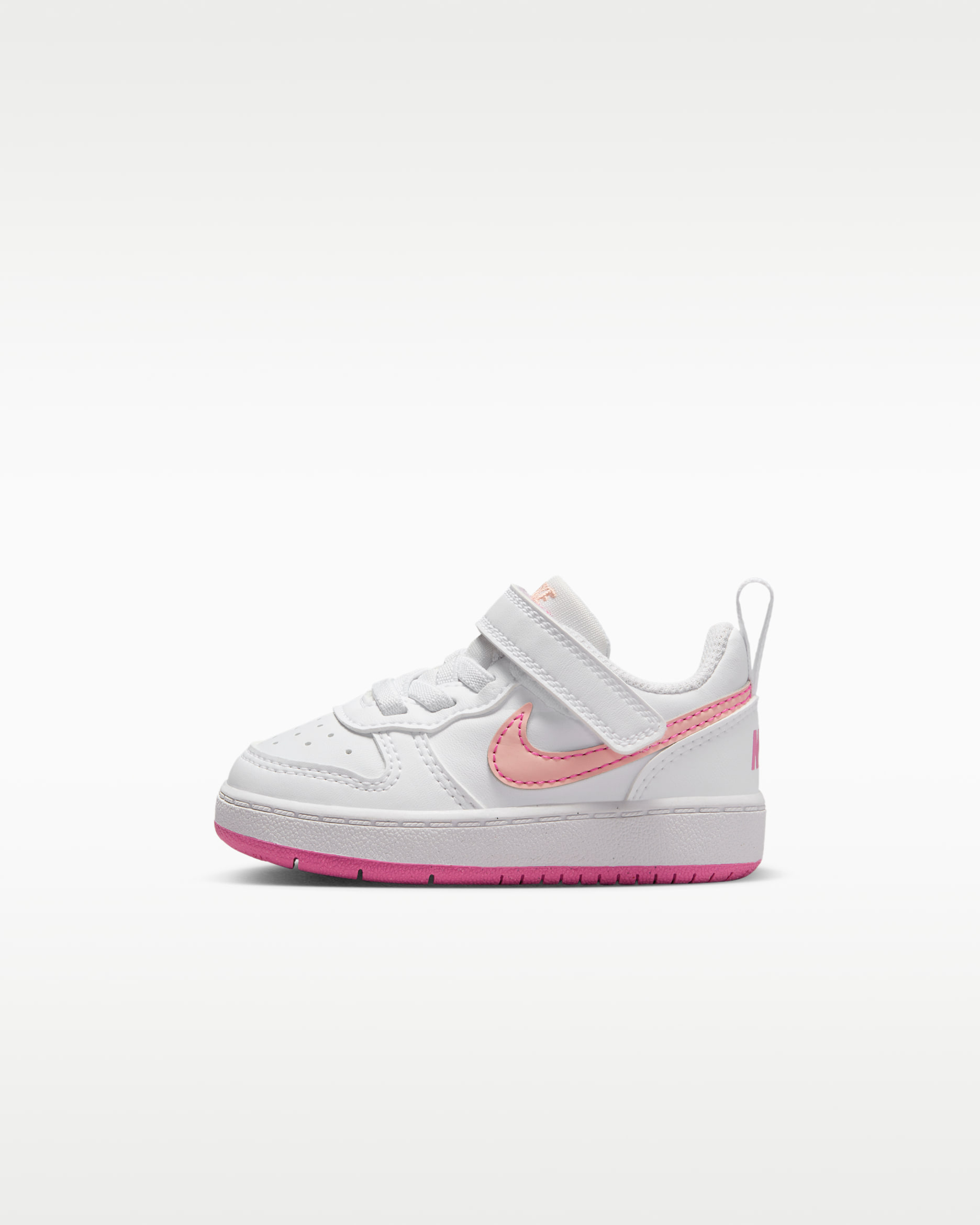 Nike Court Borough 低筒 Recraft 嬰幼兒鞋款 - 白色/Pinksicle/Arctic Orange