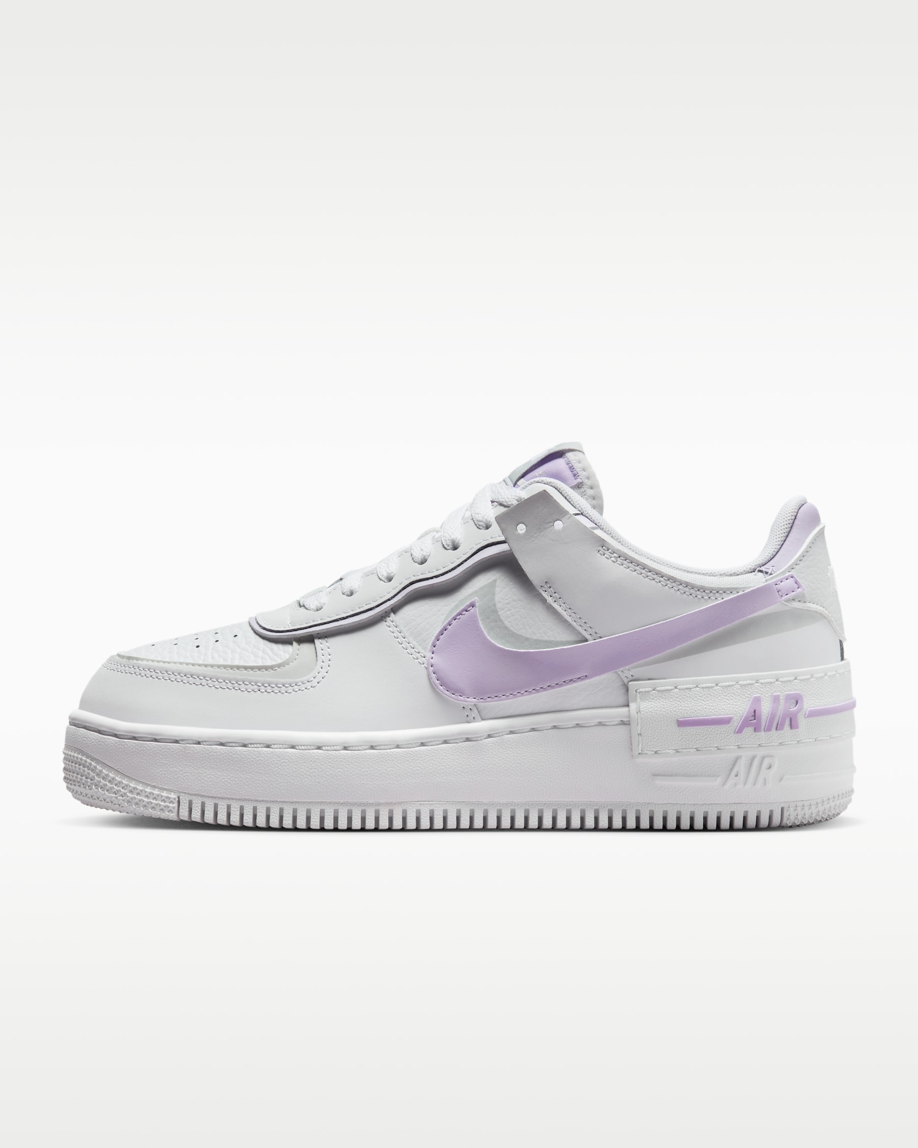 purple and white air force 1s