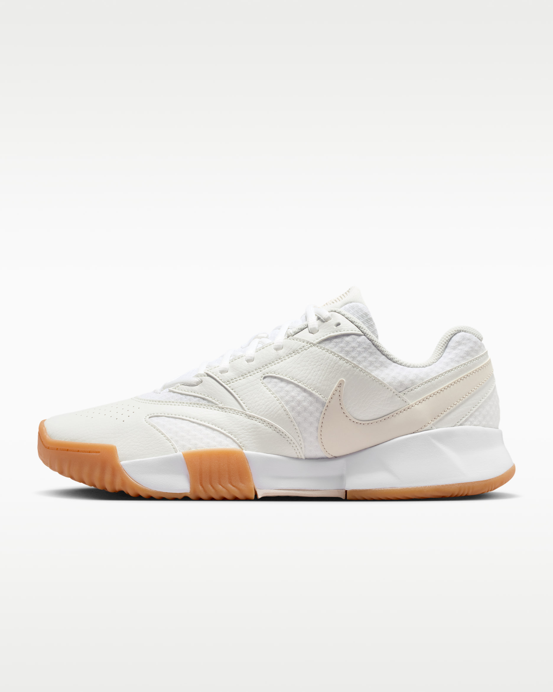 NikeCourt Lite 4 Men's Clay Court Tennis Shoes - White/Summit White/Linen/Light Orewood Brown